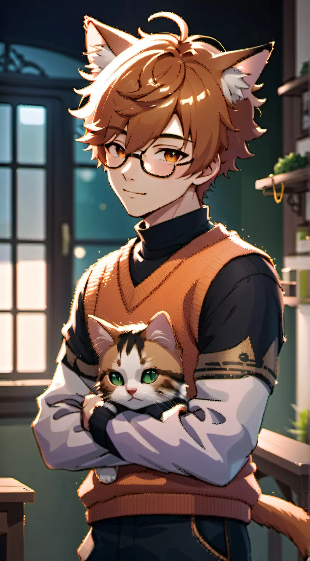 ai character: Charlie the cat background