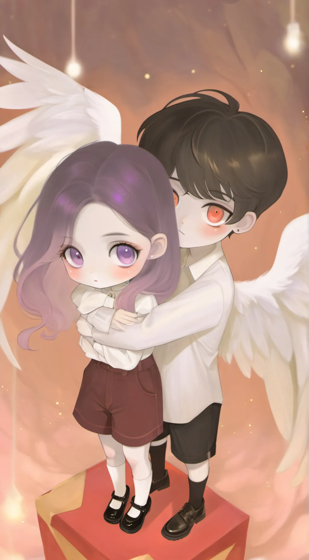 ai character: lily and angel  background