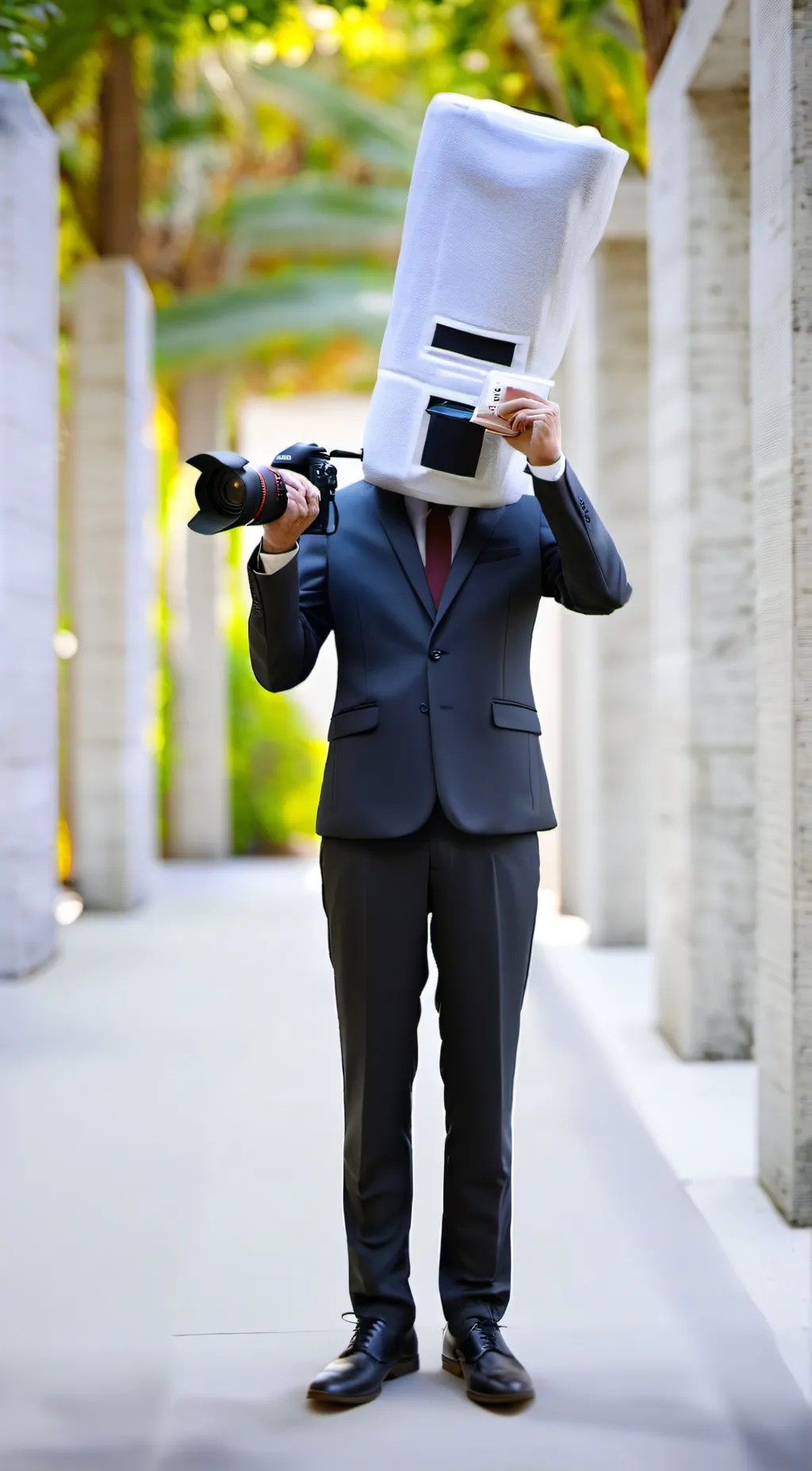 ai character: large cameraman background