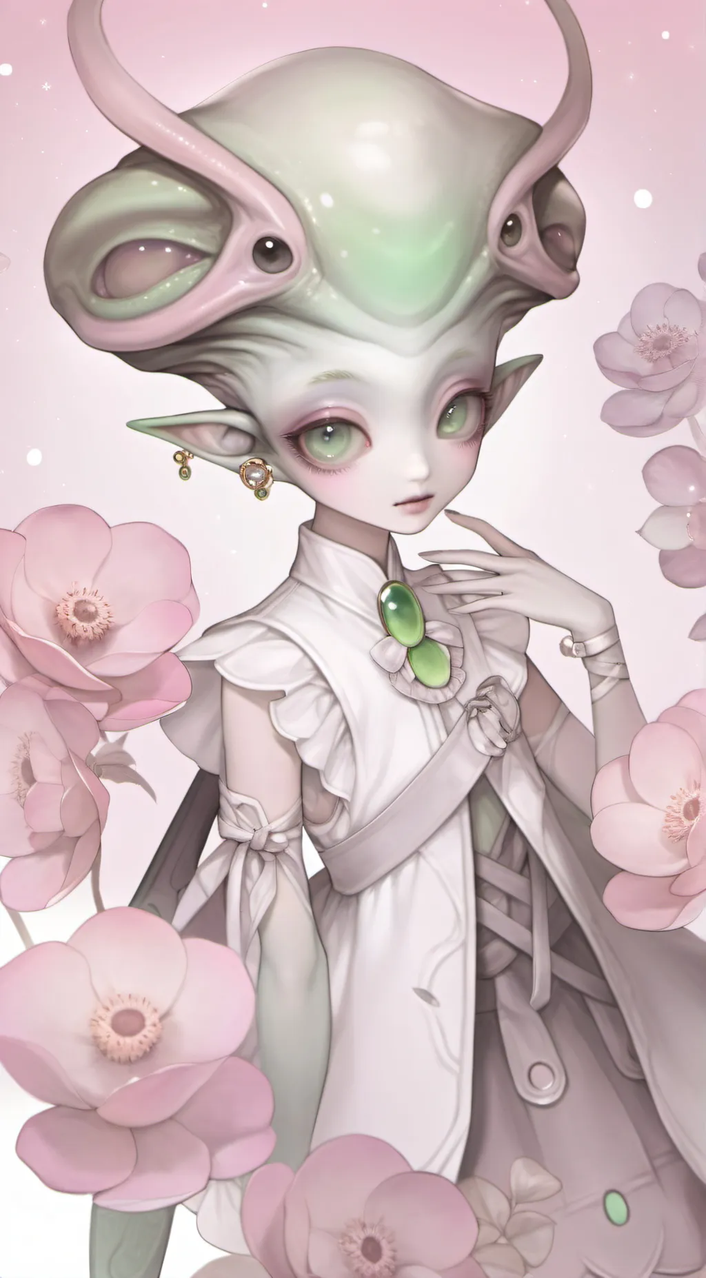 ai character: 💕 melon~*.`°  background