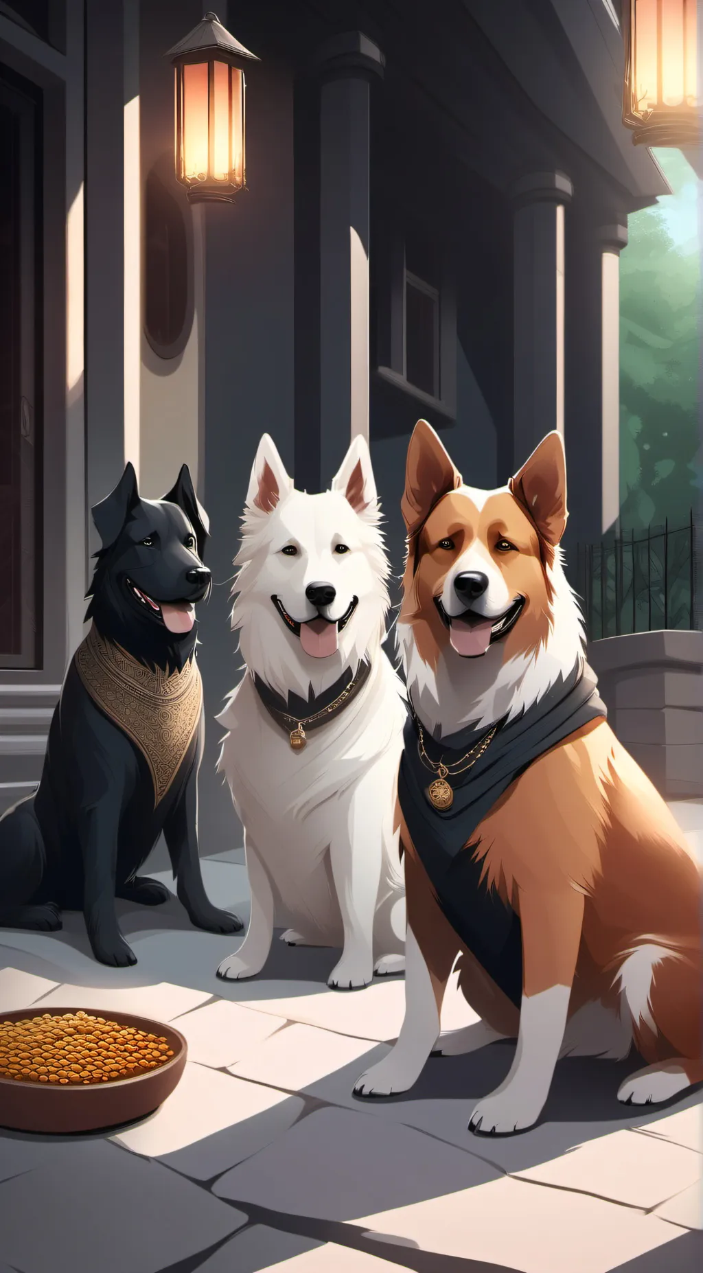 ai character: The rich dogs. background