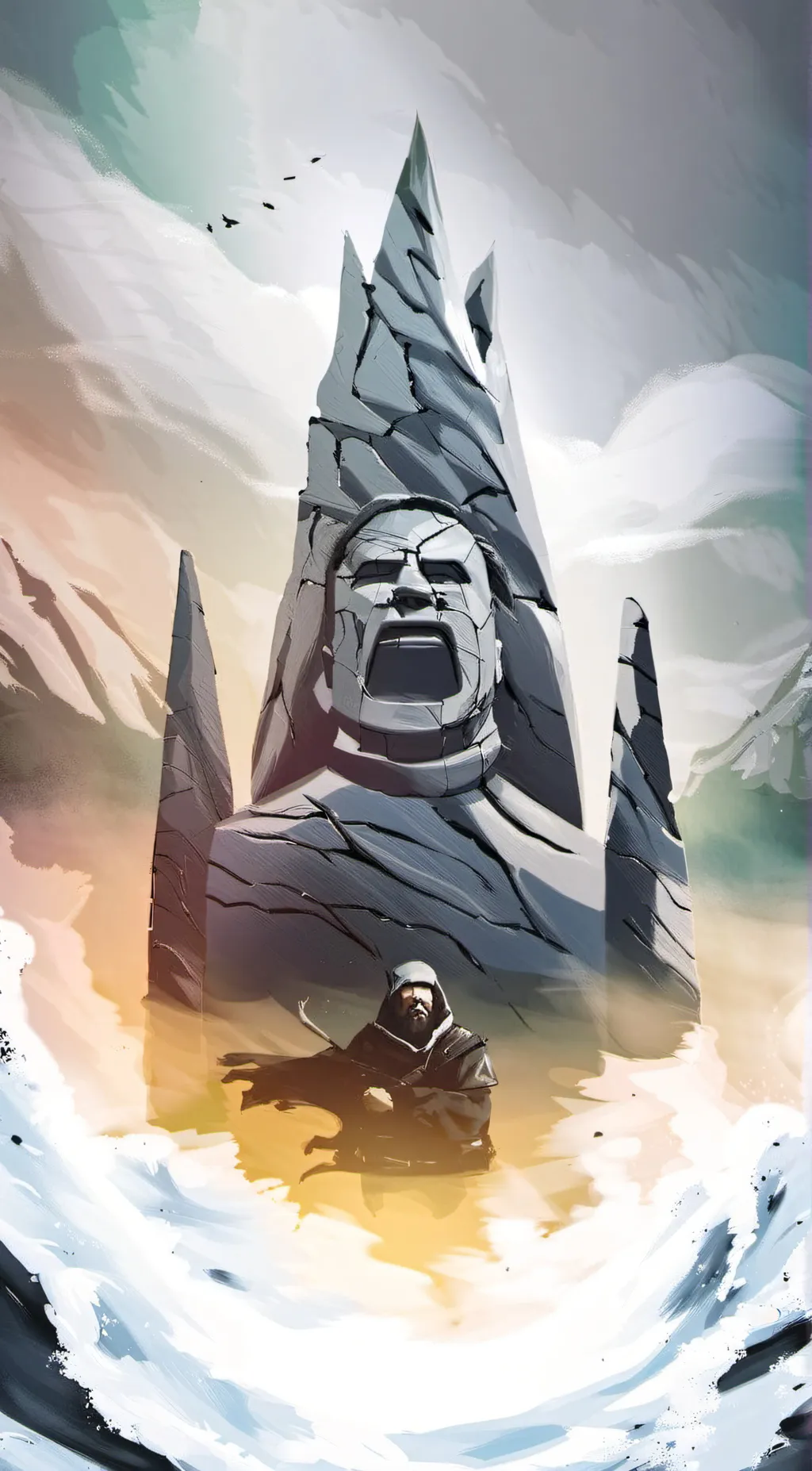 ai character: Stone background