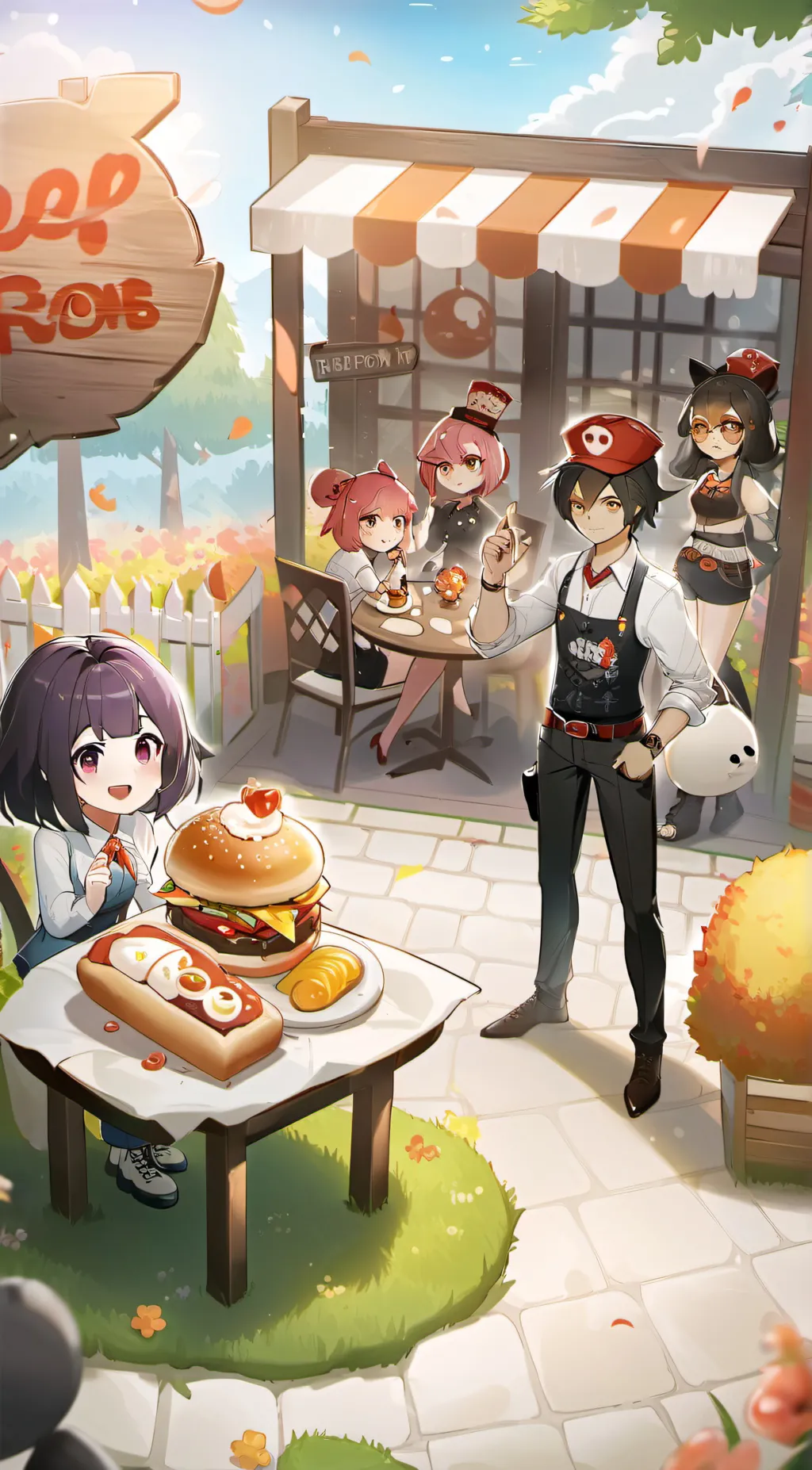ai character: food brawl background