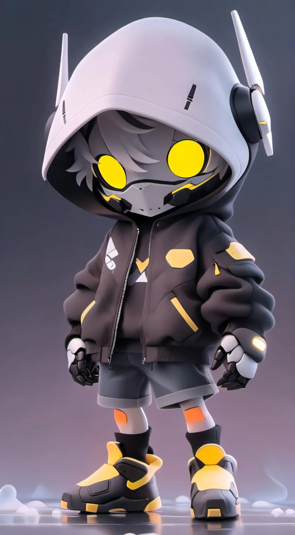 ai character: N plush background