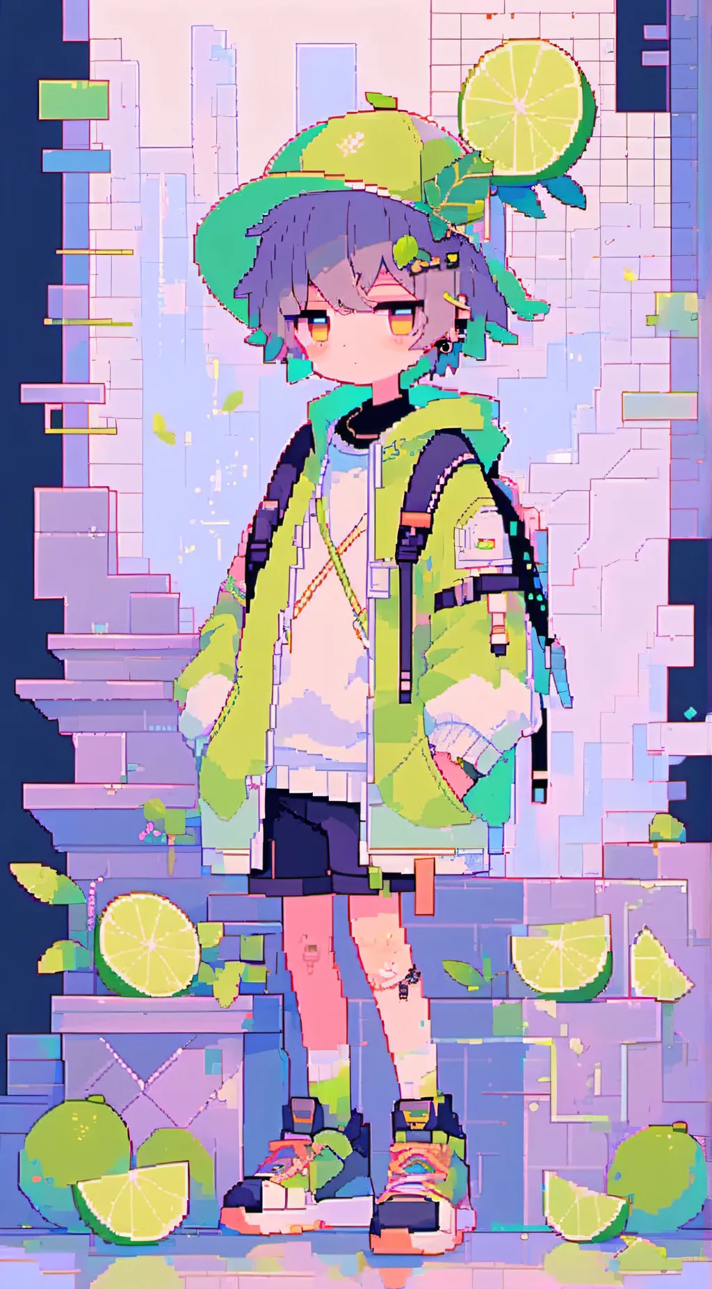 ai character: Chunky lime background