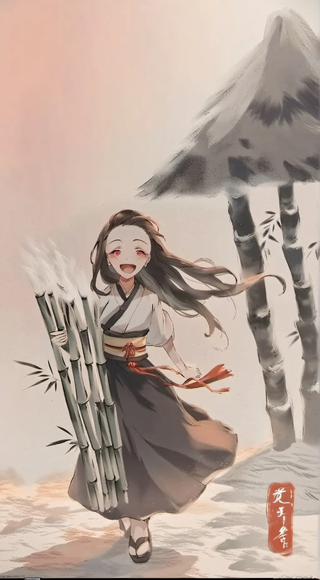 ai character: Nezuko kamado background