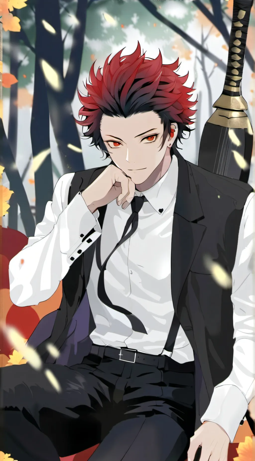 ai character: tanjiro demon king background