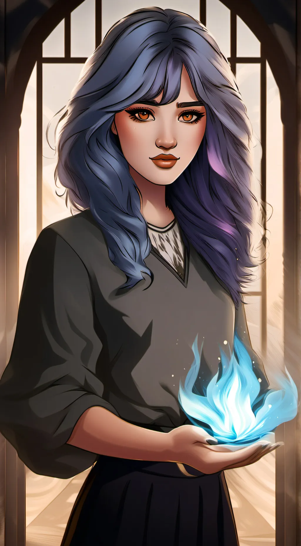 ai character: Stella Indigo background