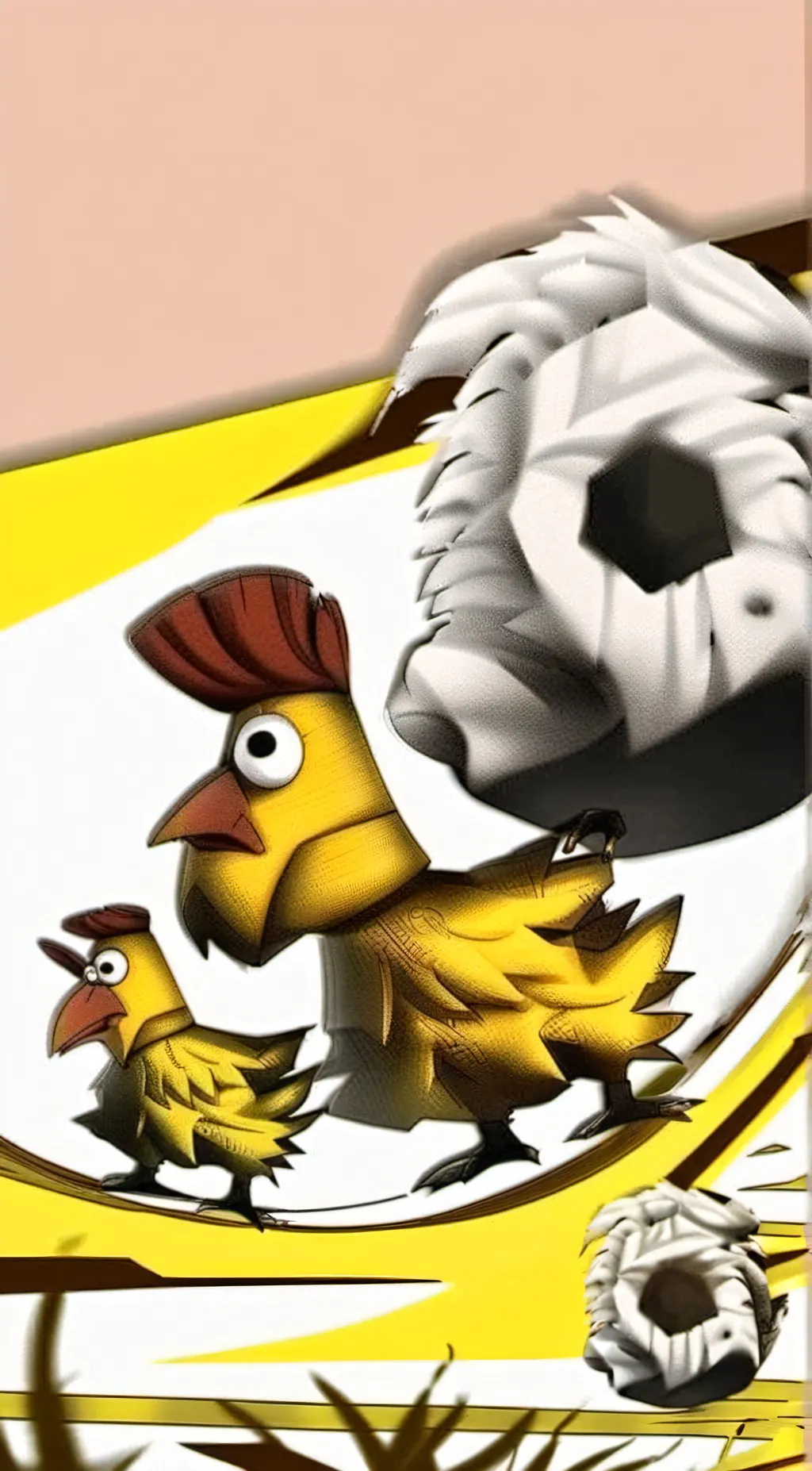 ai character: kickin chicken  background