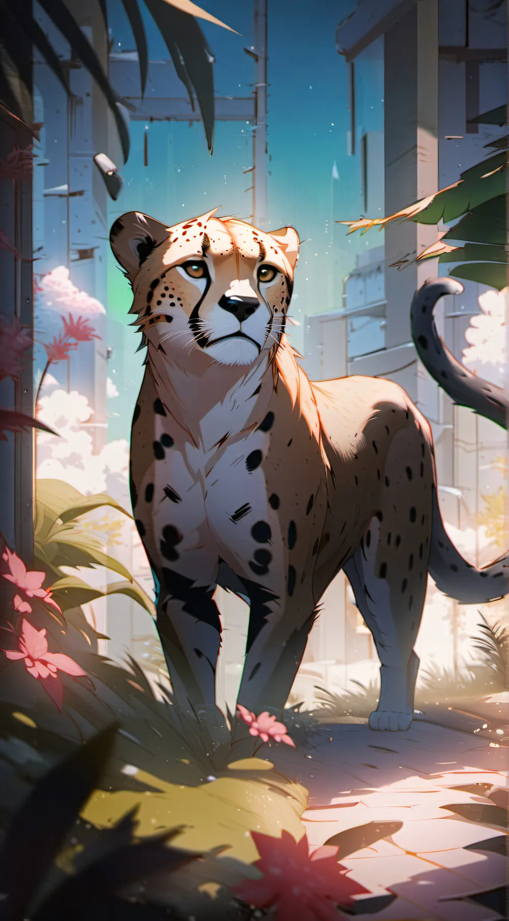 ai character: wild cheetah background