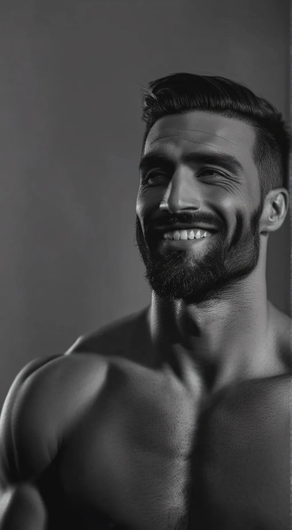 ai character: gigachad  background