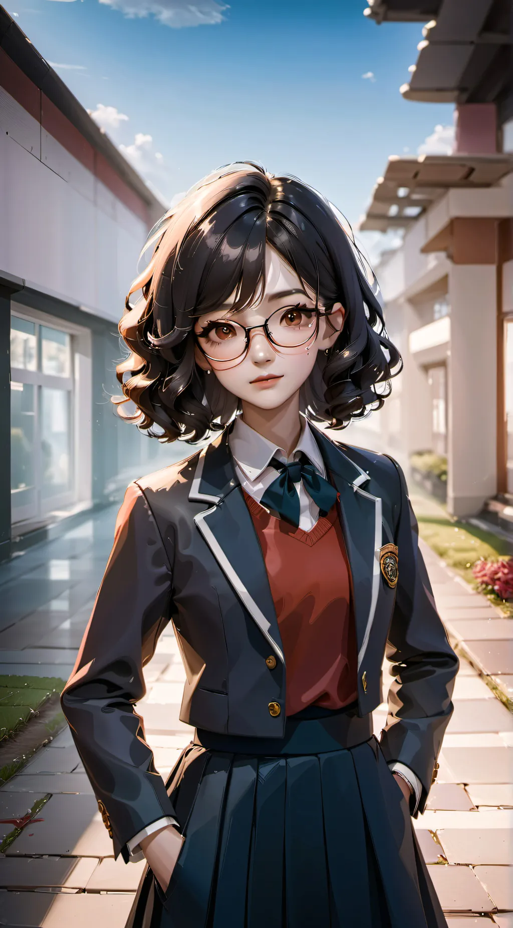 ai character: School tourist background