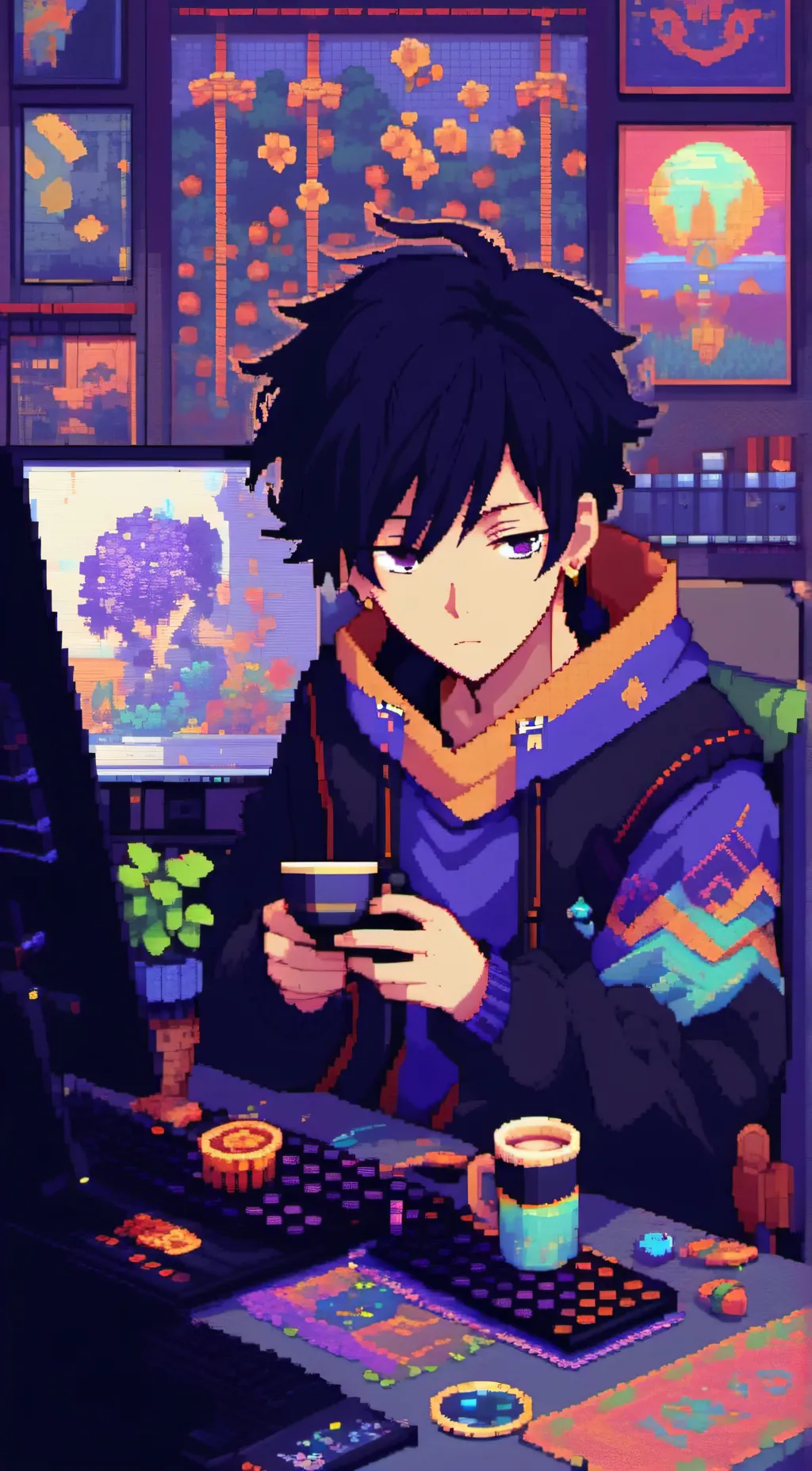 ai character: gameMegumi(fruits  background