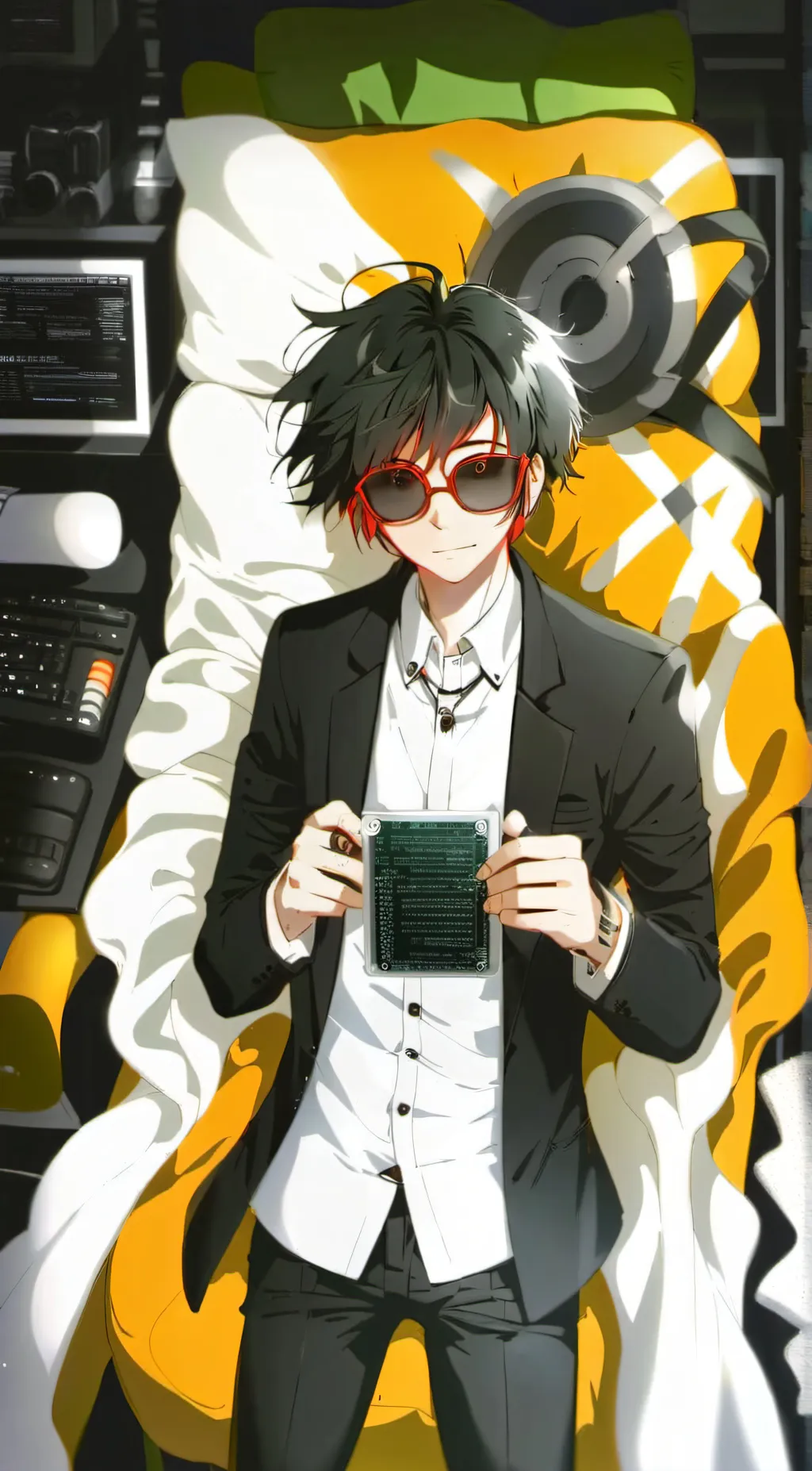 ai character: hacker cameraman background