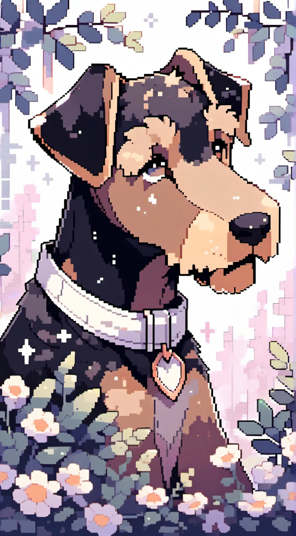 ai character: very cute airedale background