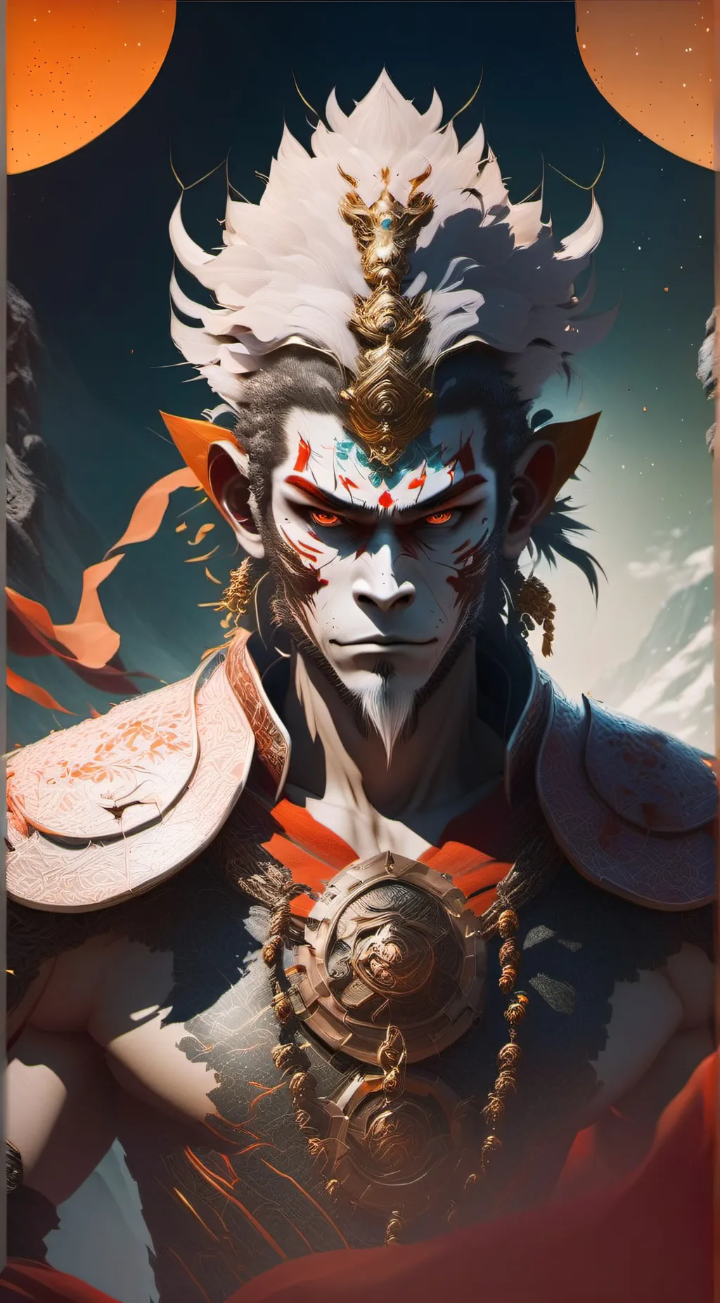 ai character: Monkey king reborn background