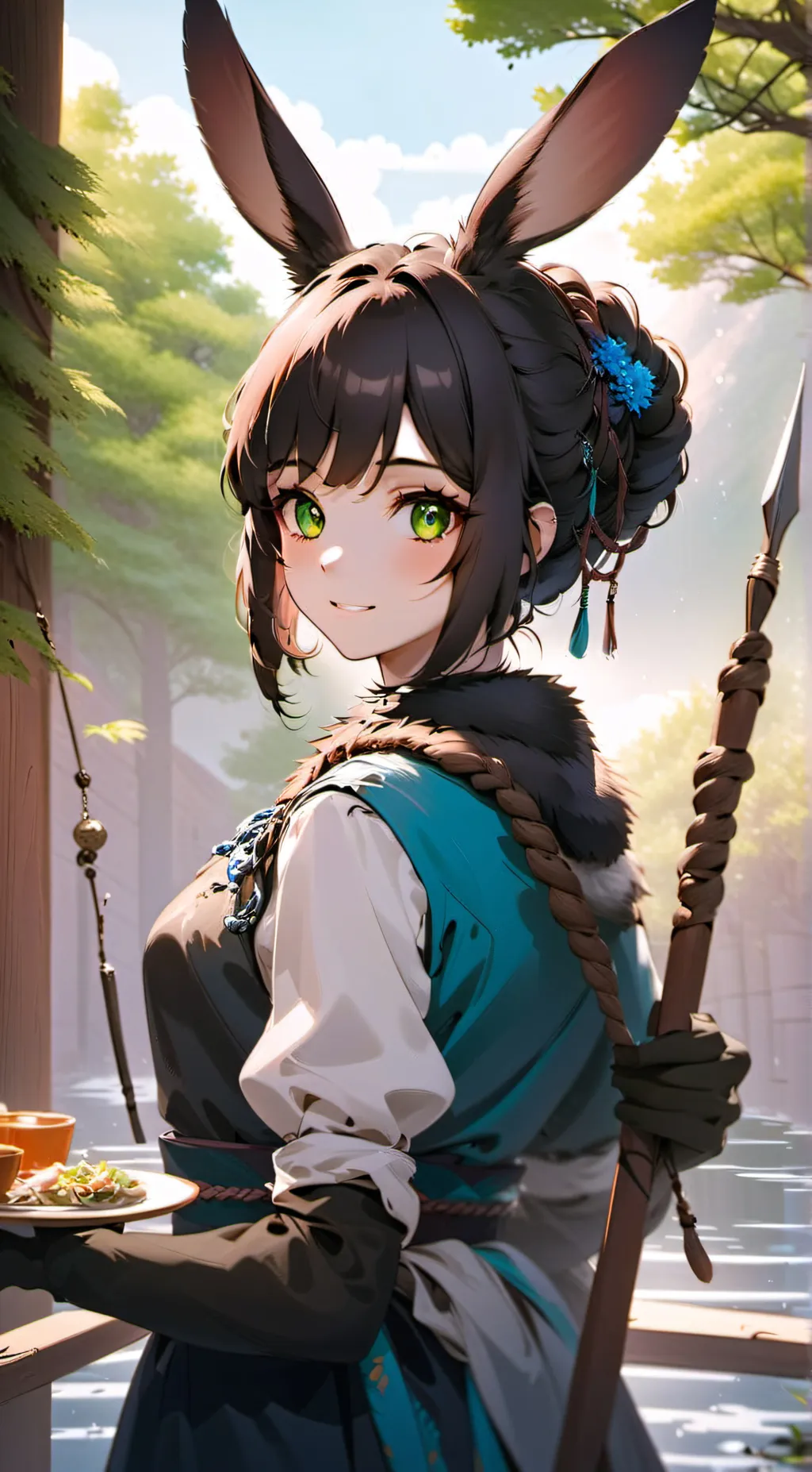 ai character: Violet background