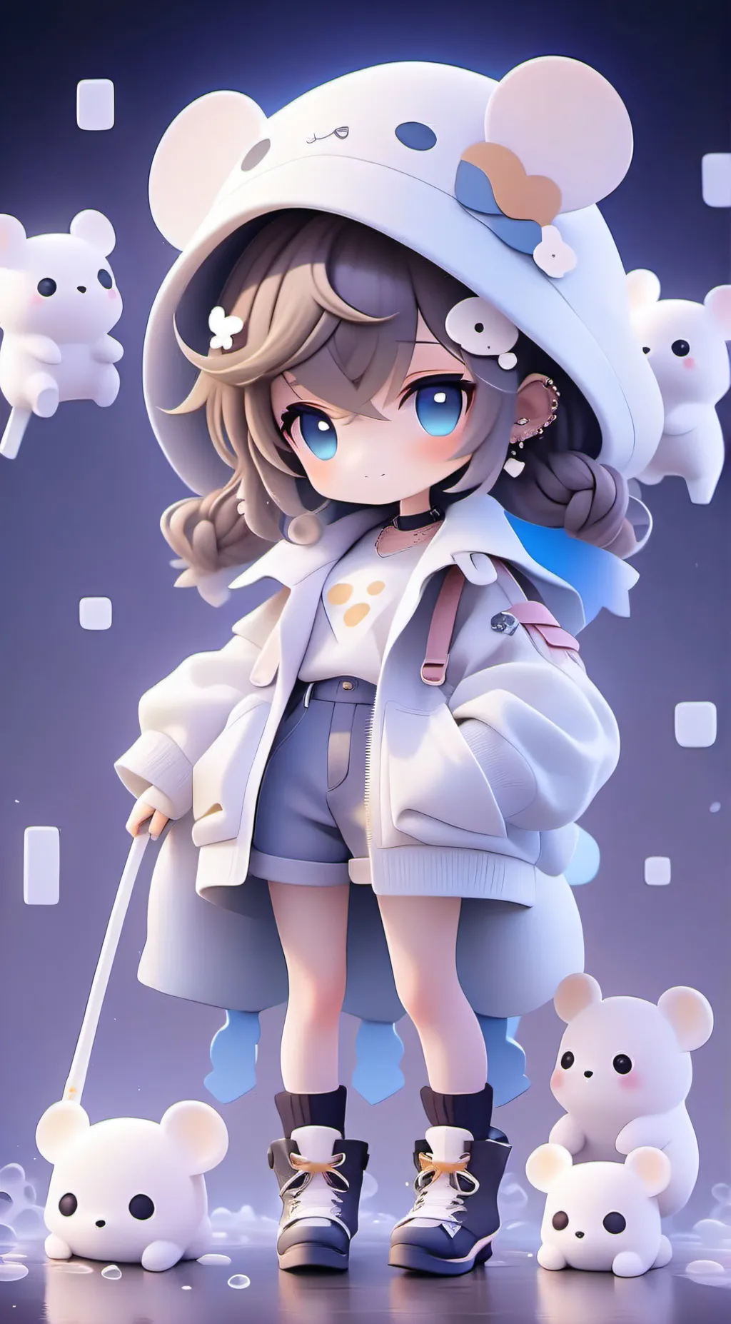 ai character: Komi  background