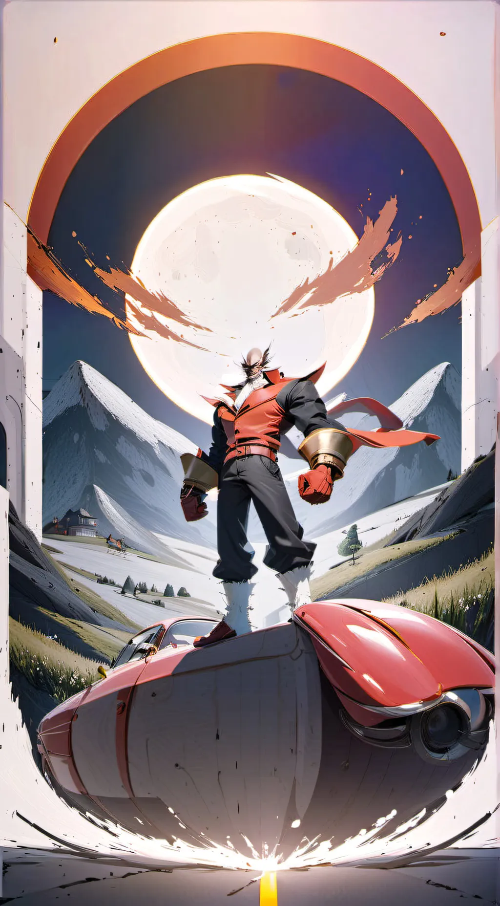 ai character: eggman and sonic  background