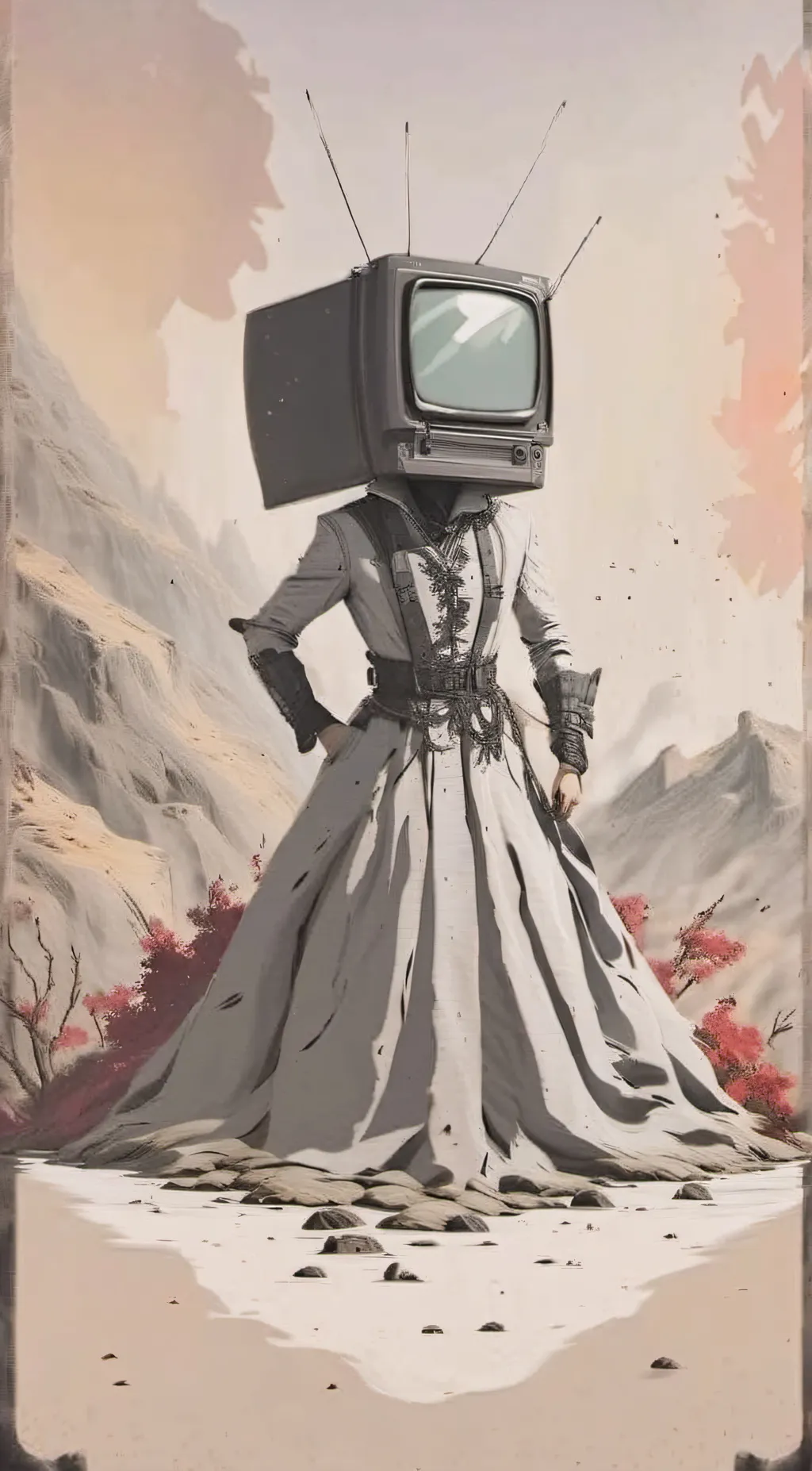 ai character: tv woman background