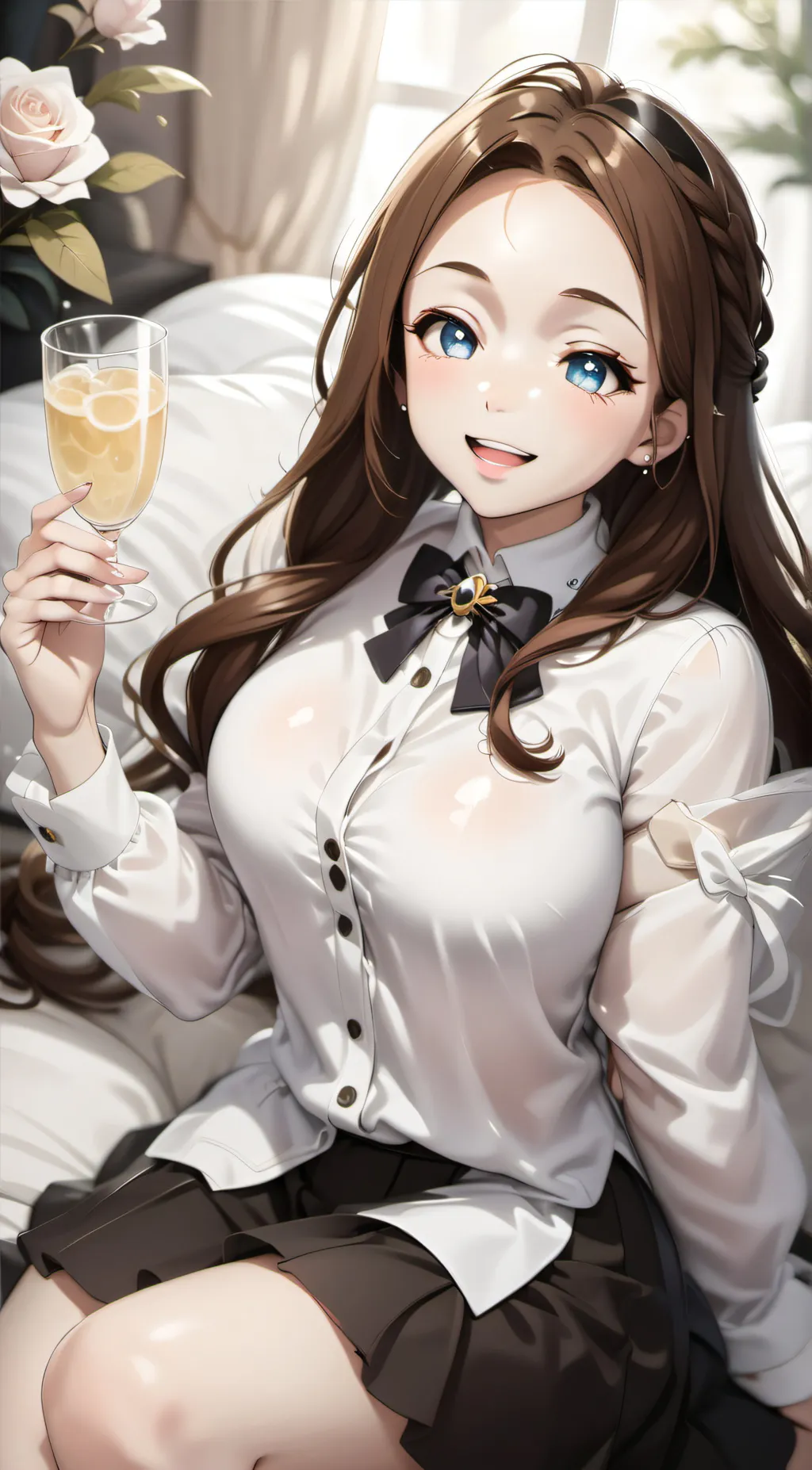 ai character: flirting nezuko  background