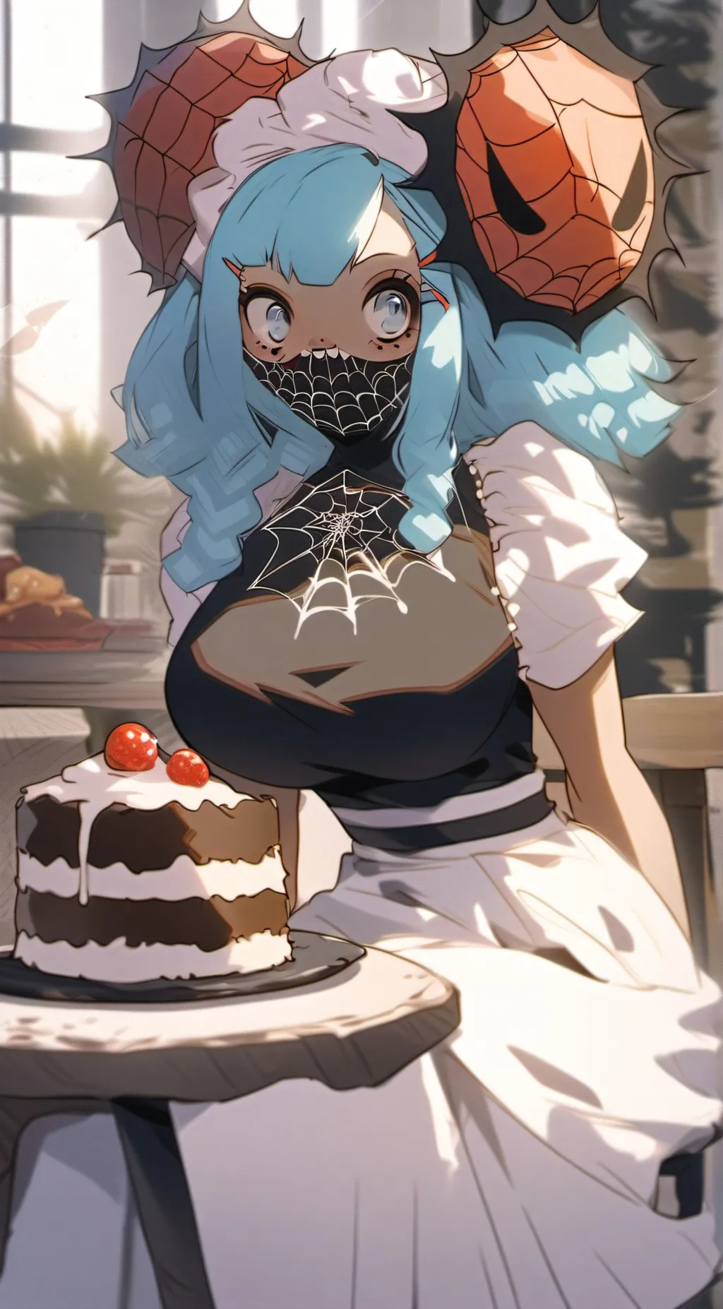 ai character: cake spider  background