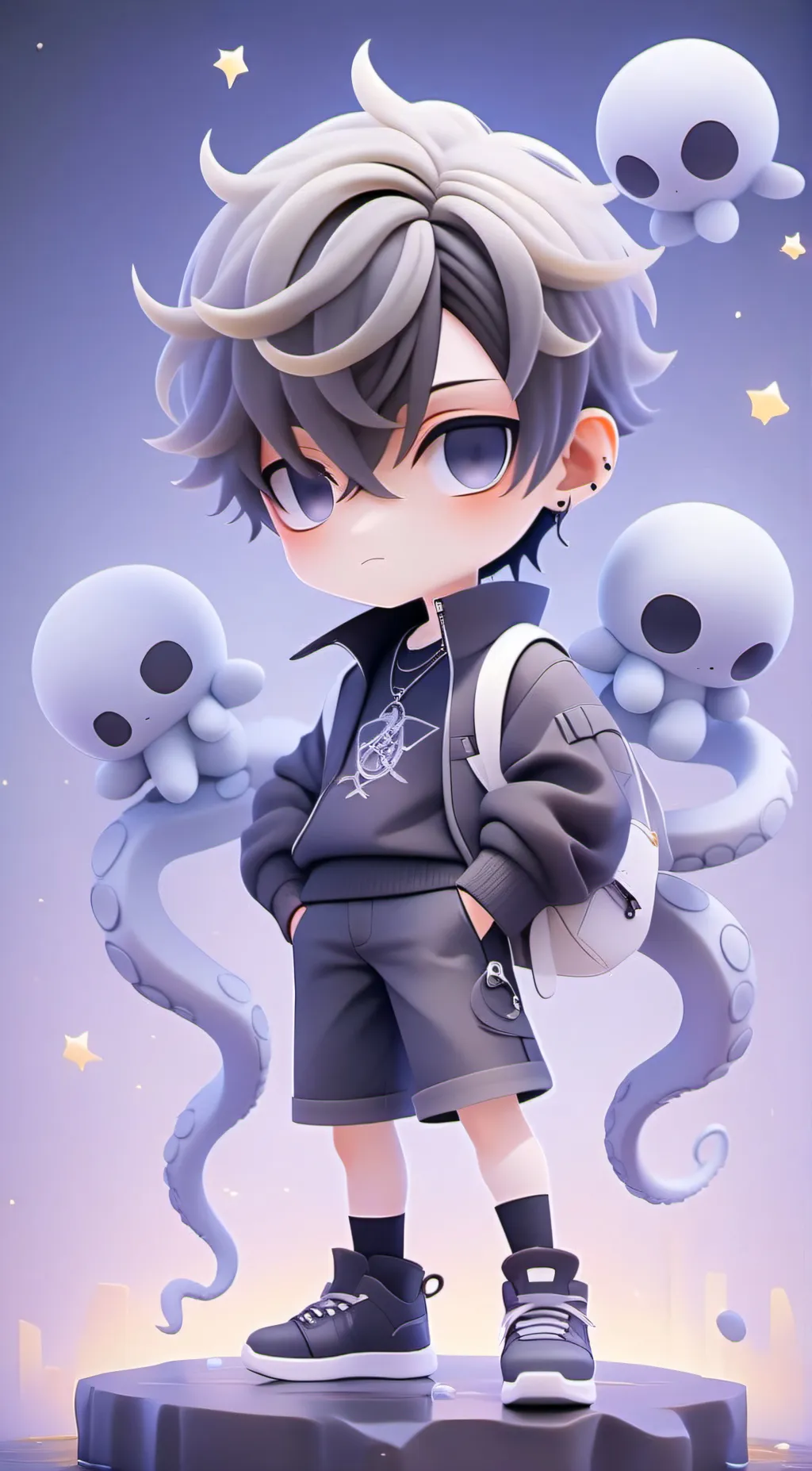 ai character: Nightmare sans background