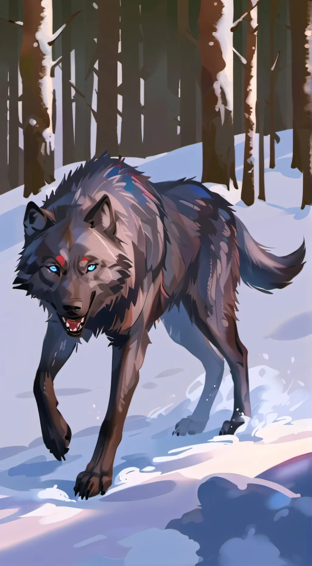 ai character: Black wolf background
