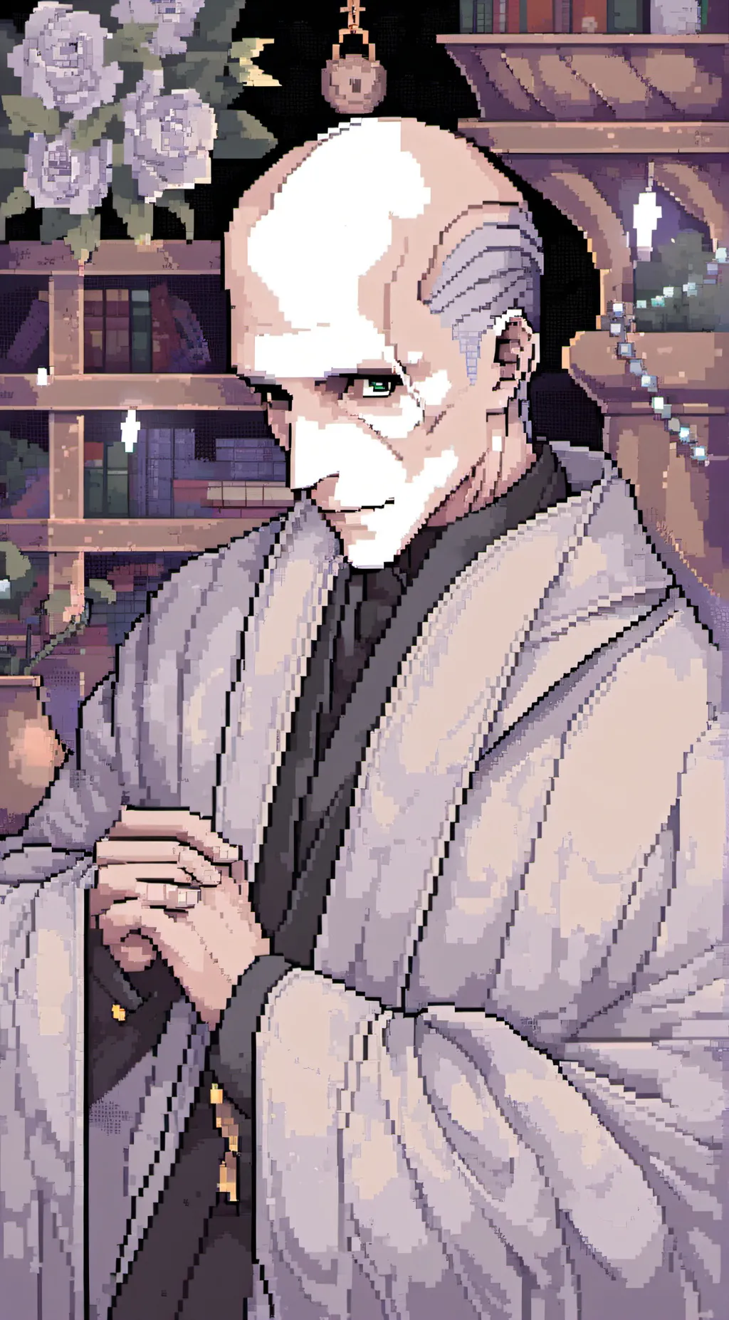 ai character: Voldemort  background