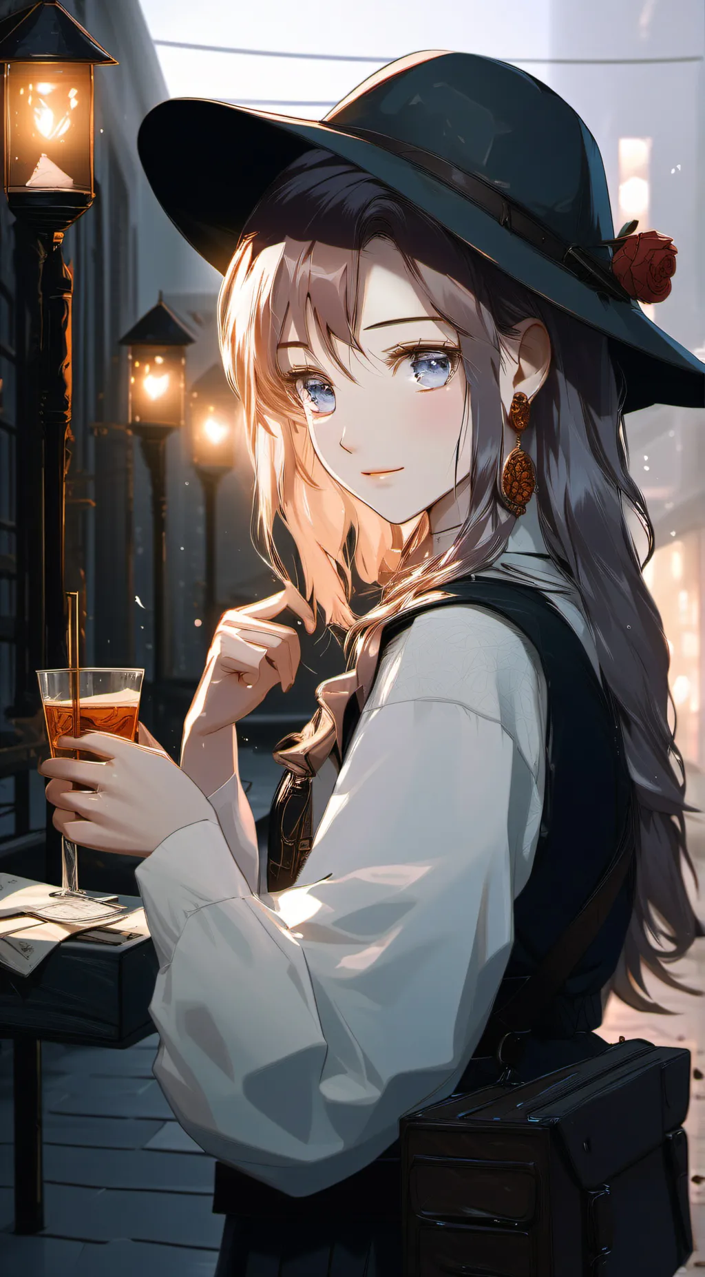 ai character: Violet background