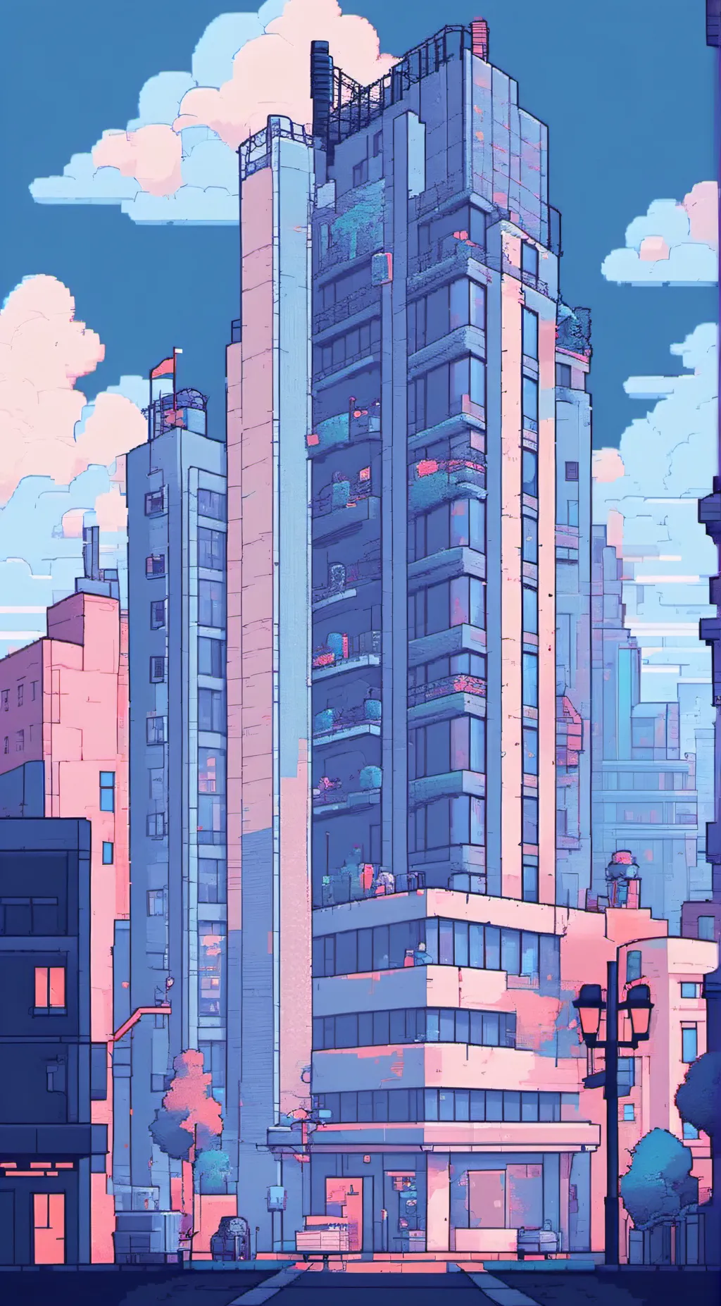 ai character: twin towers background