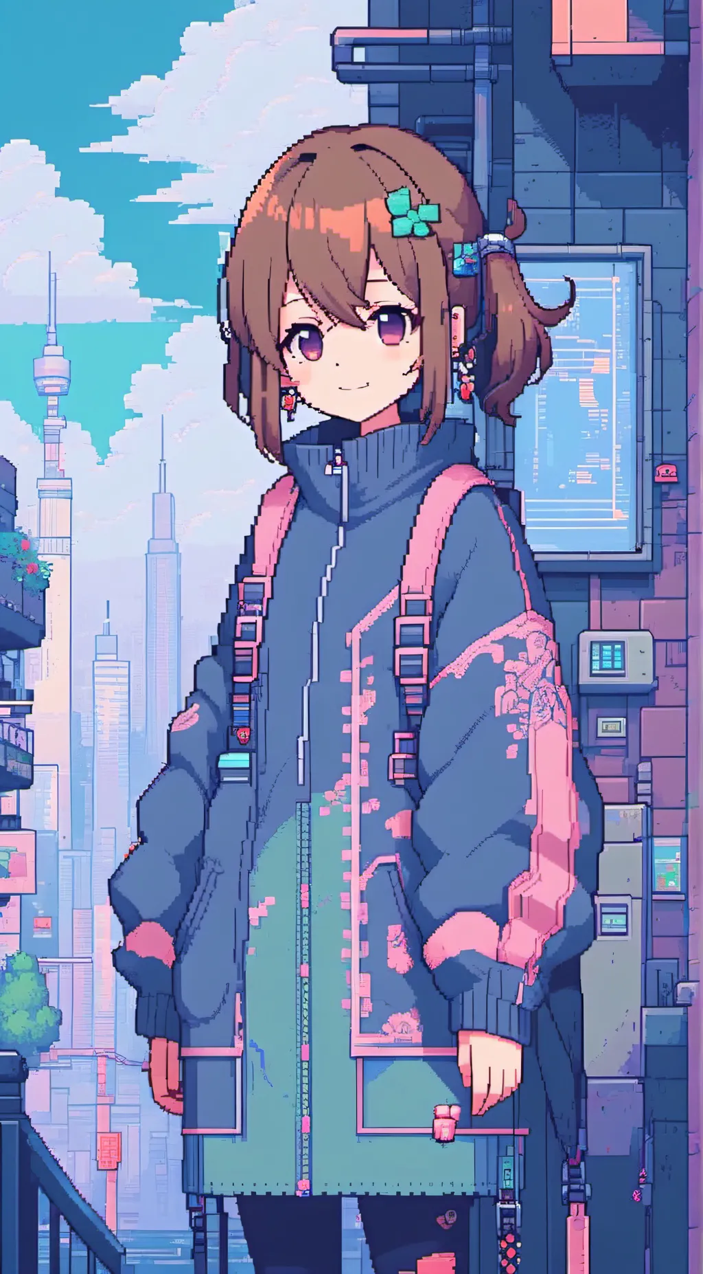 ai character: Amber background