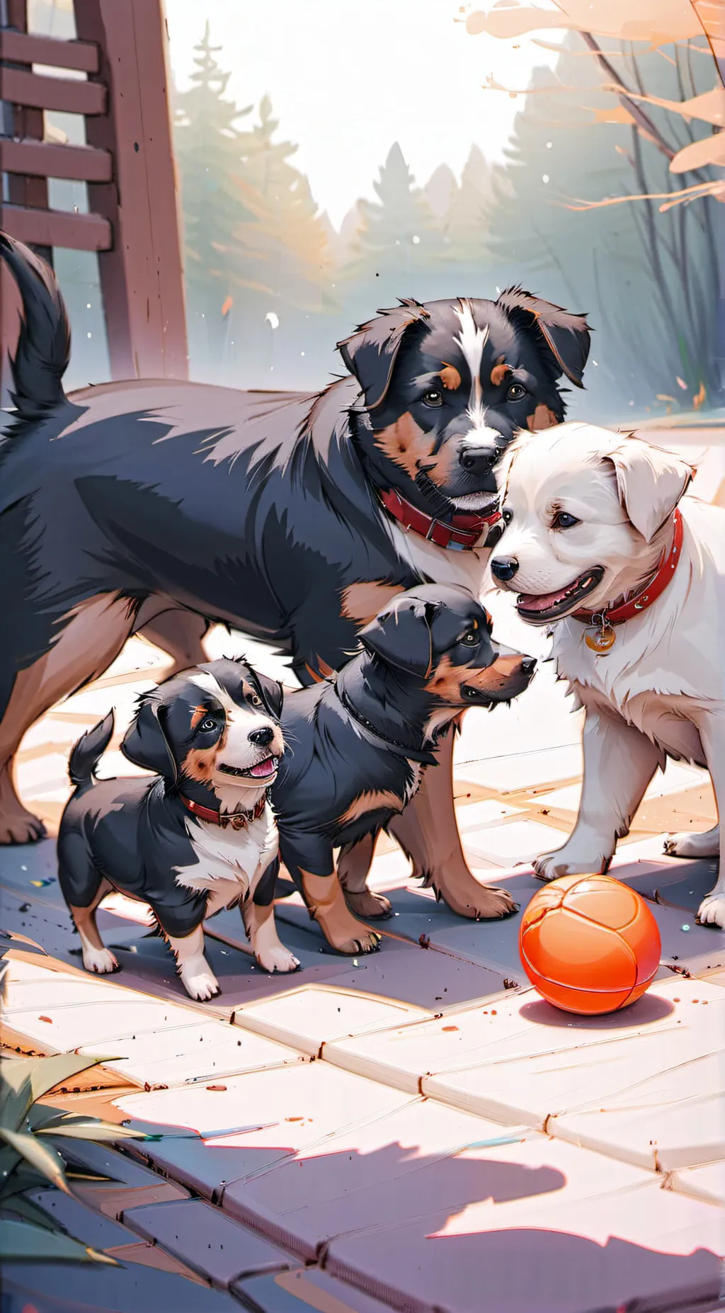 ai character: 4 pups background