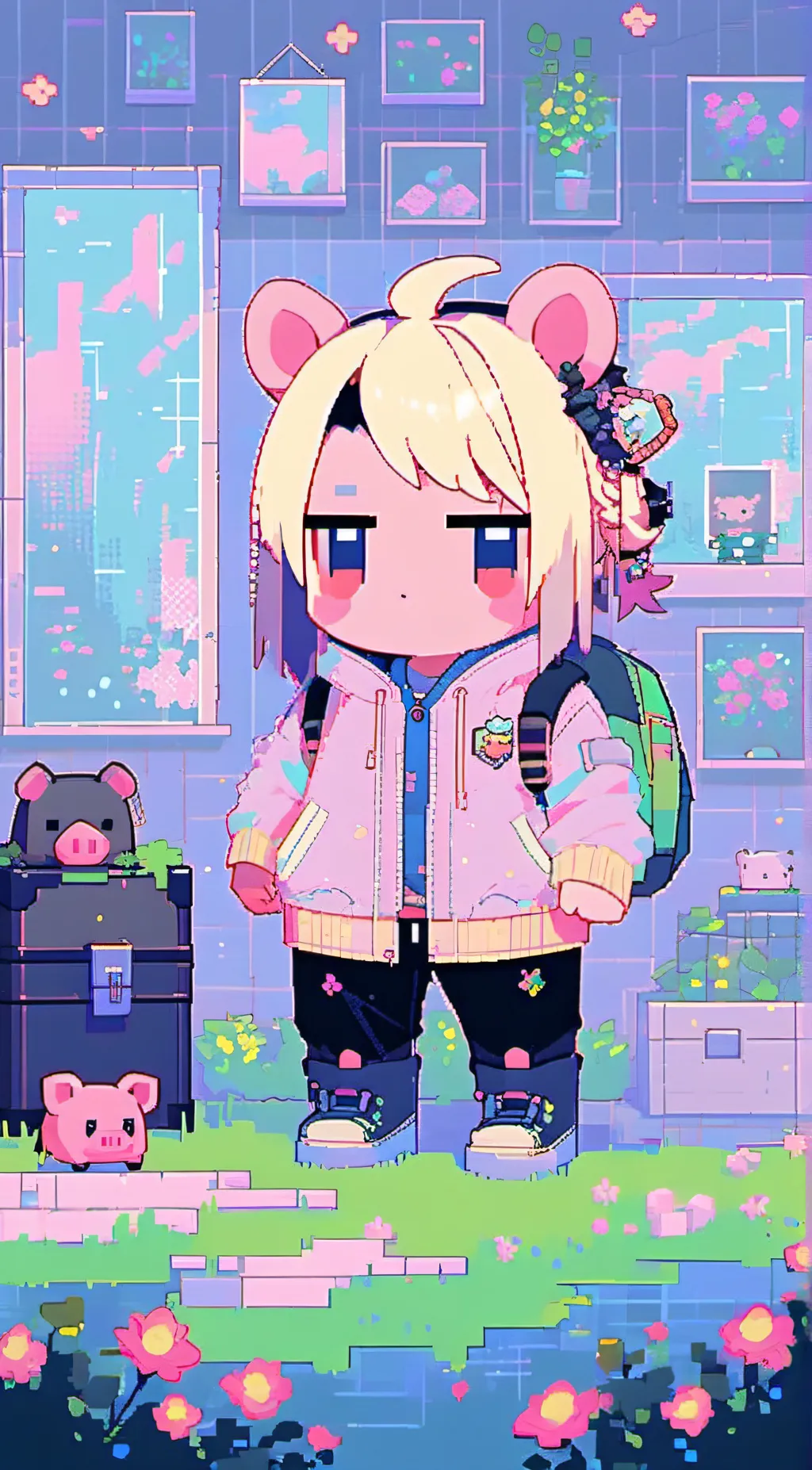 ai character: pigggggygygygy background