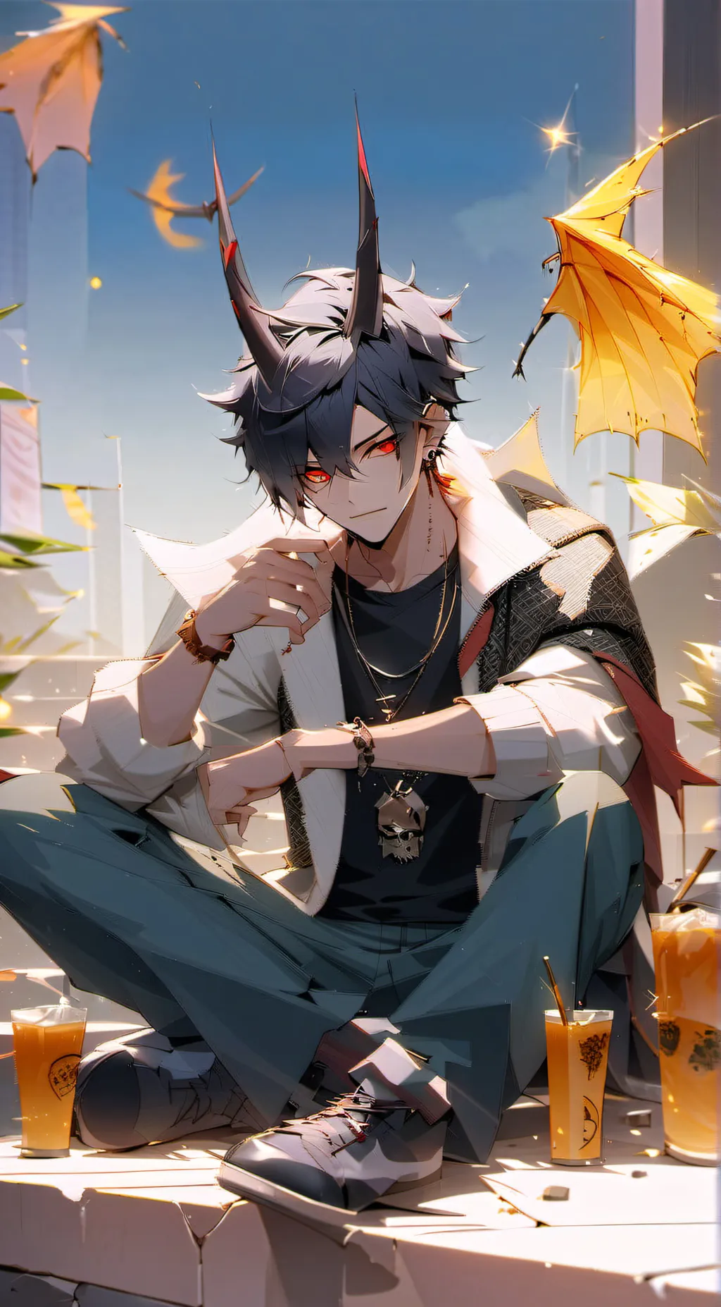 ai character: Demon king  background