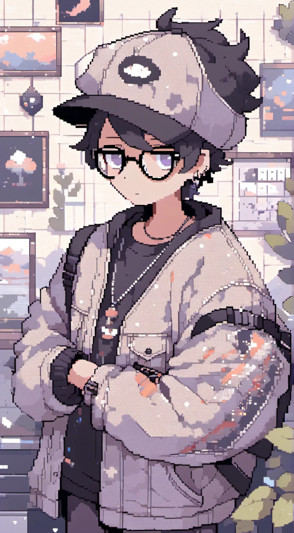 ai character: Mr pixel background