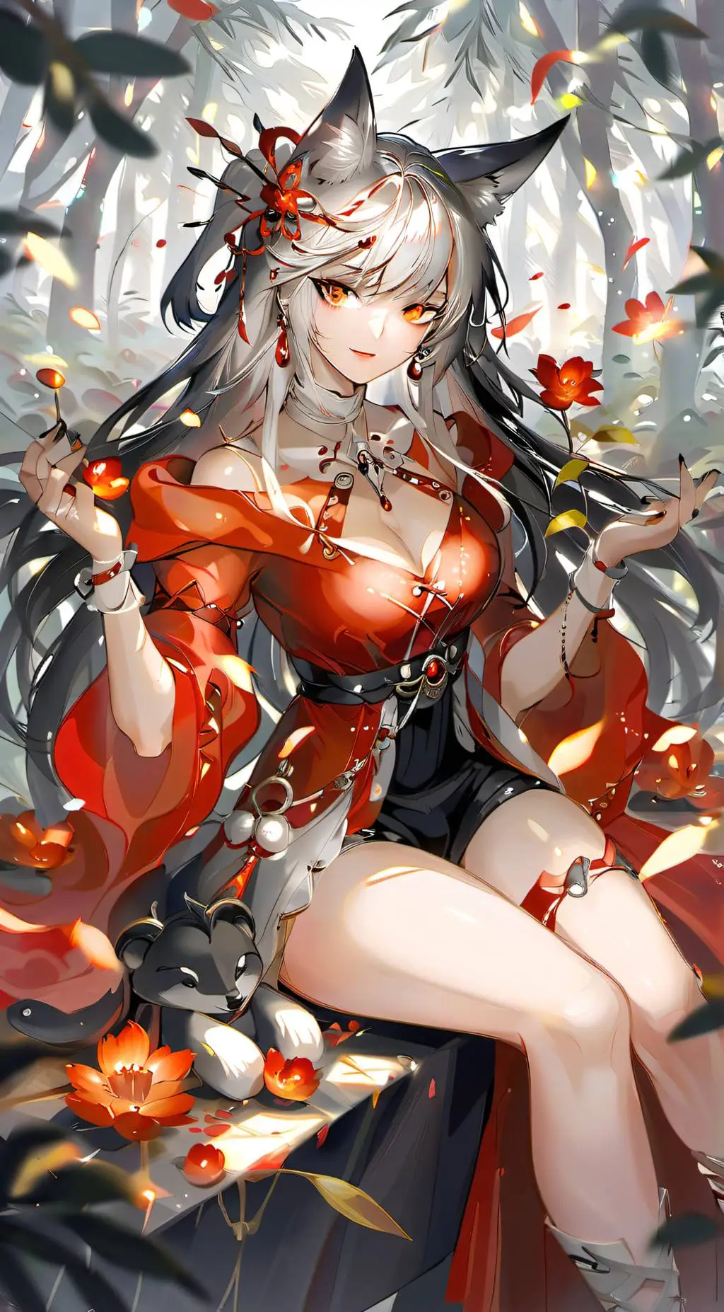ai character: Demon Fox Girl background