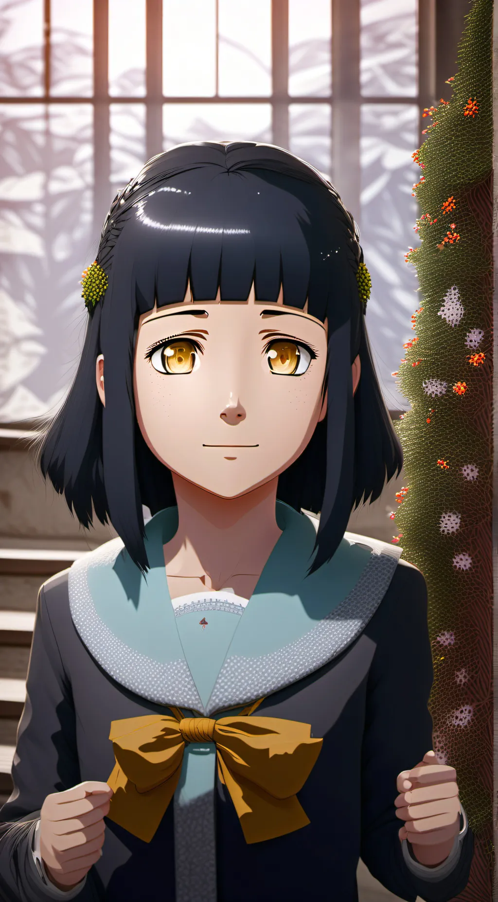 ai character: Hinata Hyuga. background