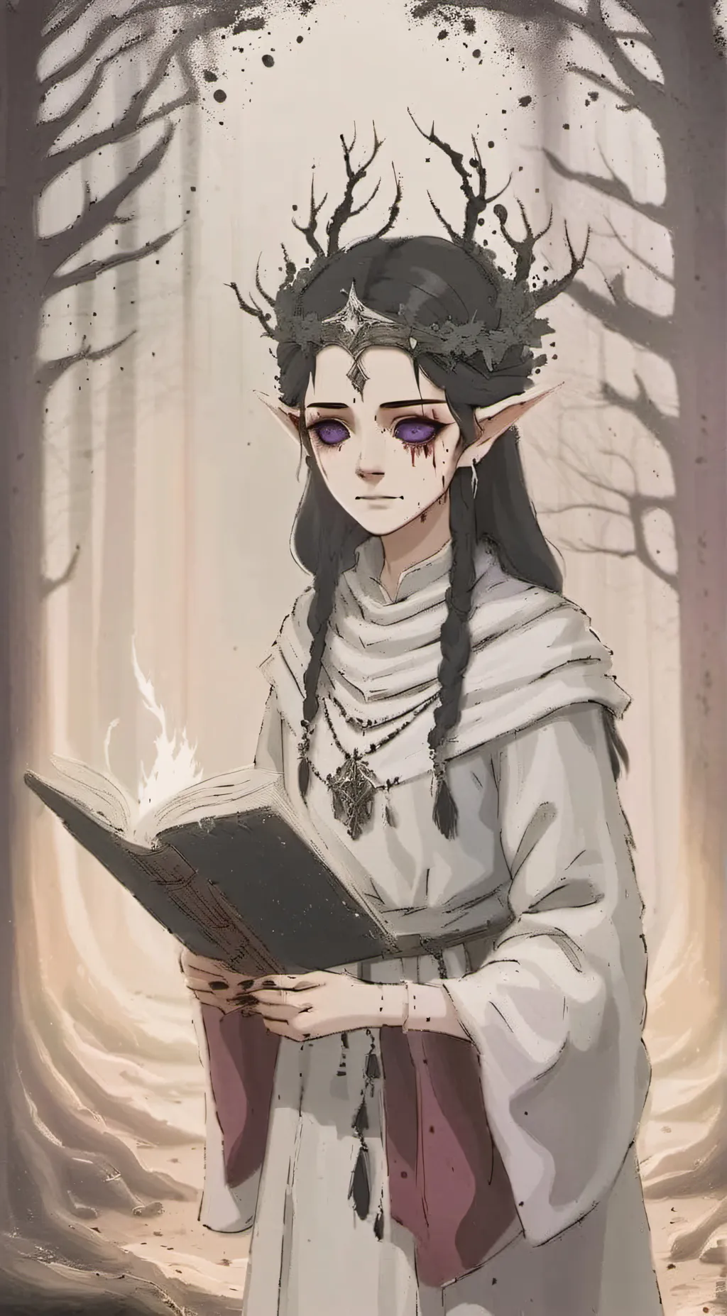 ai character: Yu, the Blackened  background