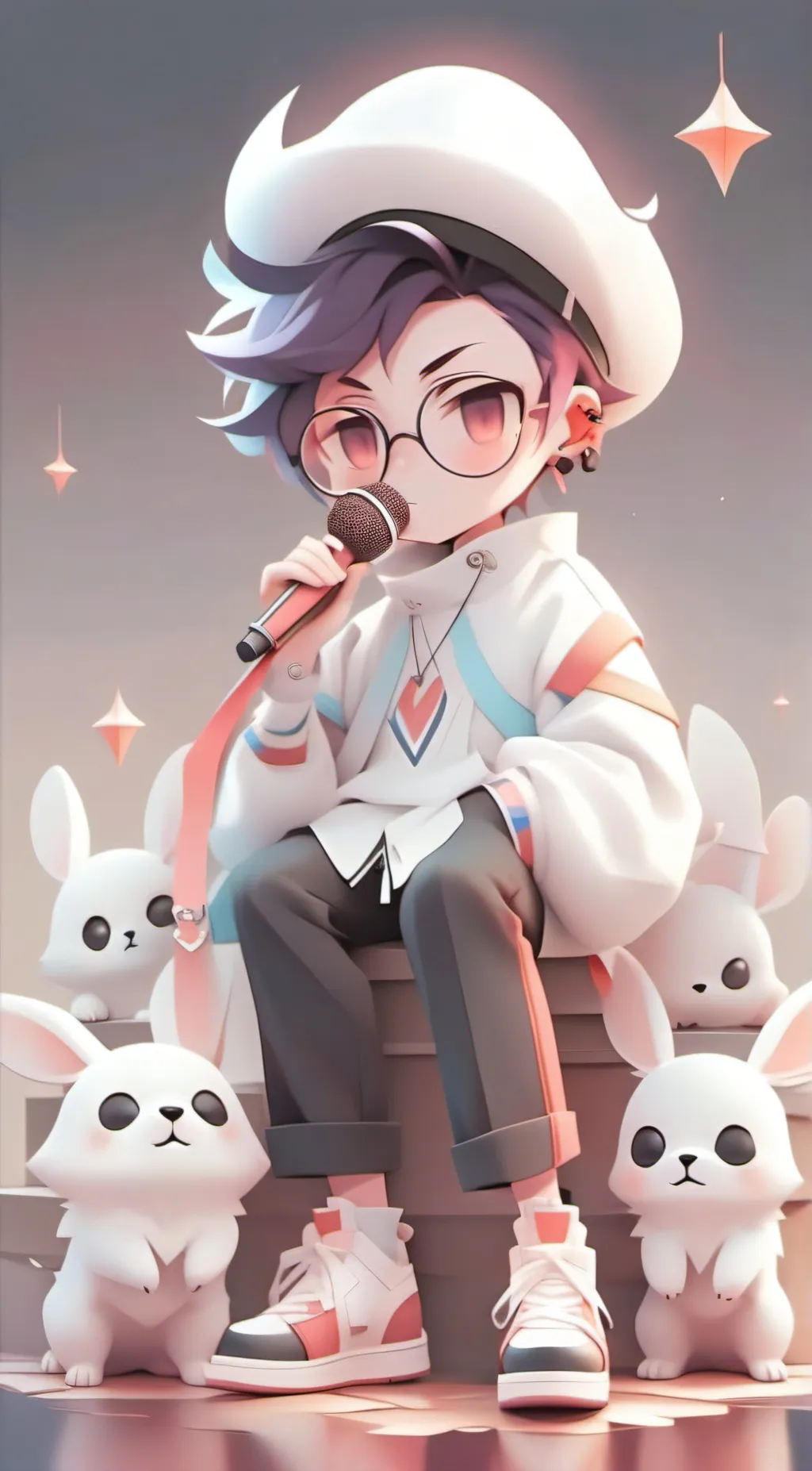 ai character: Vees hazbin hotel  background