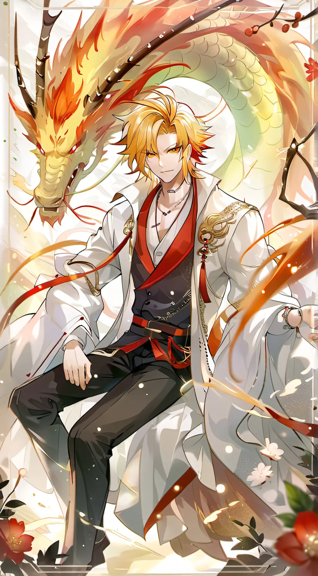 ai character: Rengoku mystic background