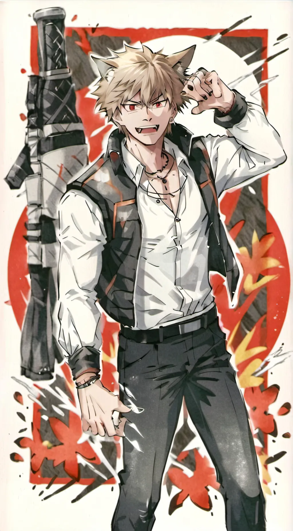 ai character: Alpha bakugou  background