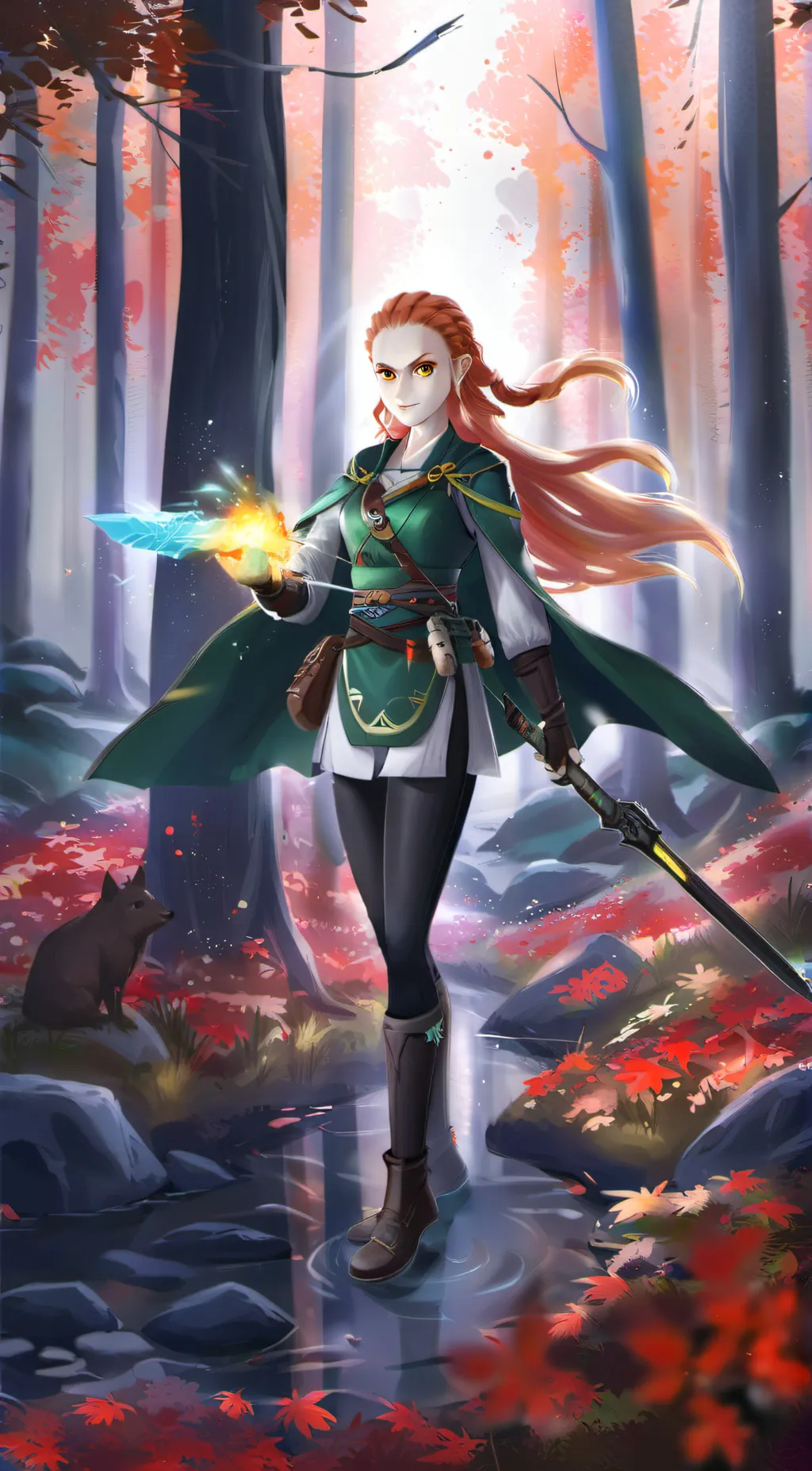 ai character: Luna Hyrule background