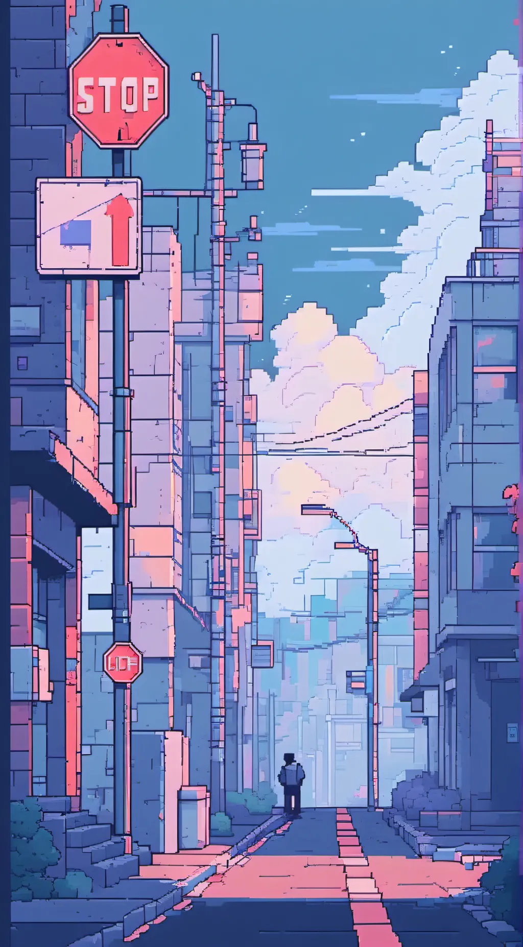 ai character: stop sign background