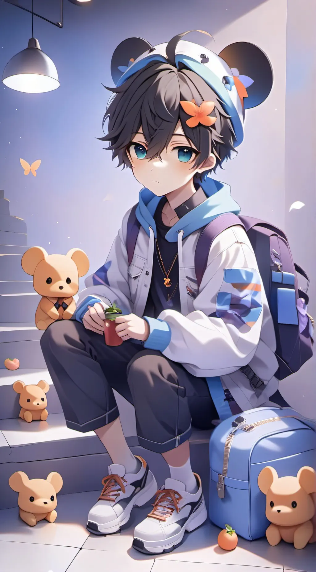 ai character: Snowy background