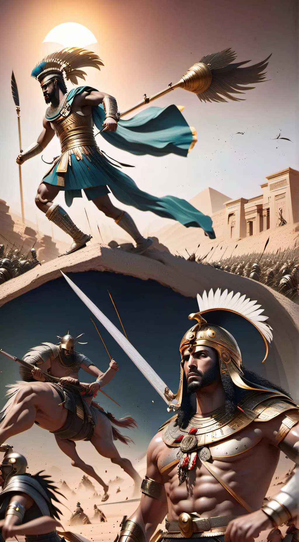 ai character: Roman vs Egypt war background