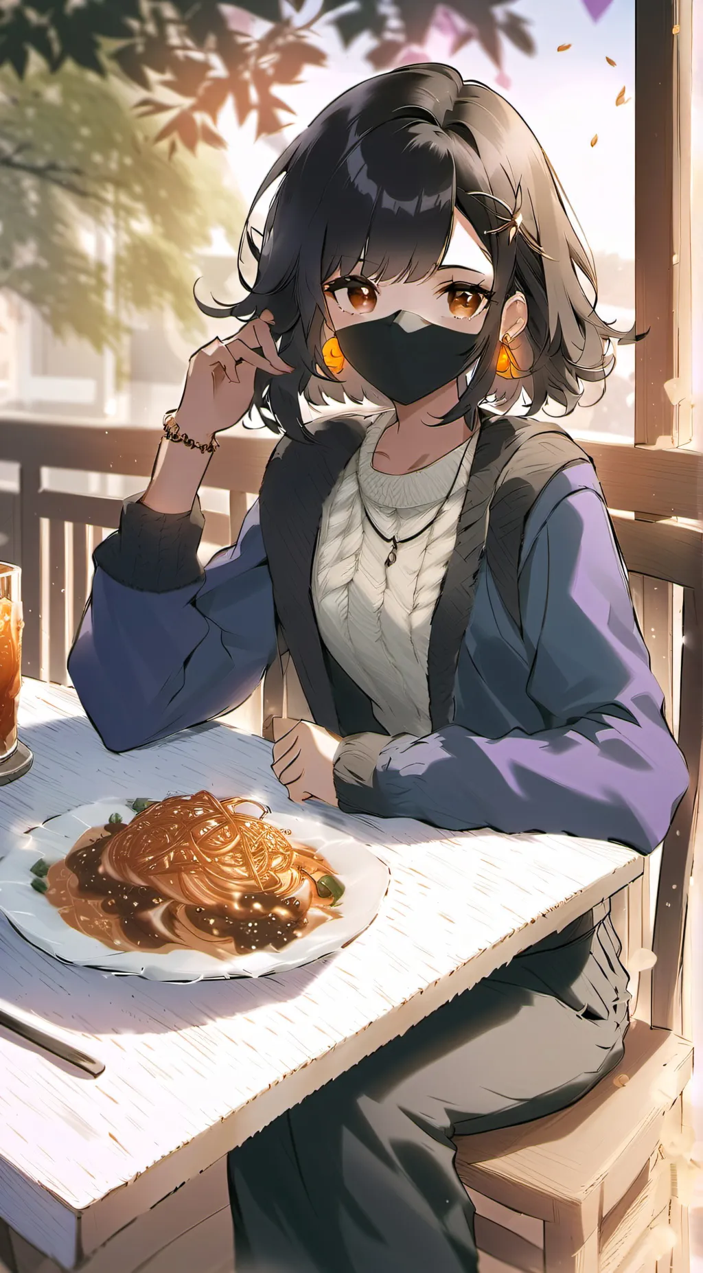 ai character: Sad Girl 8its background