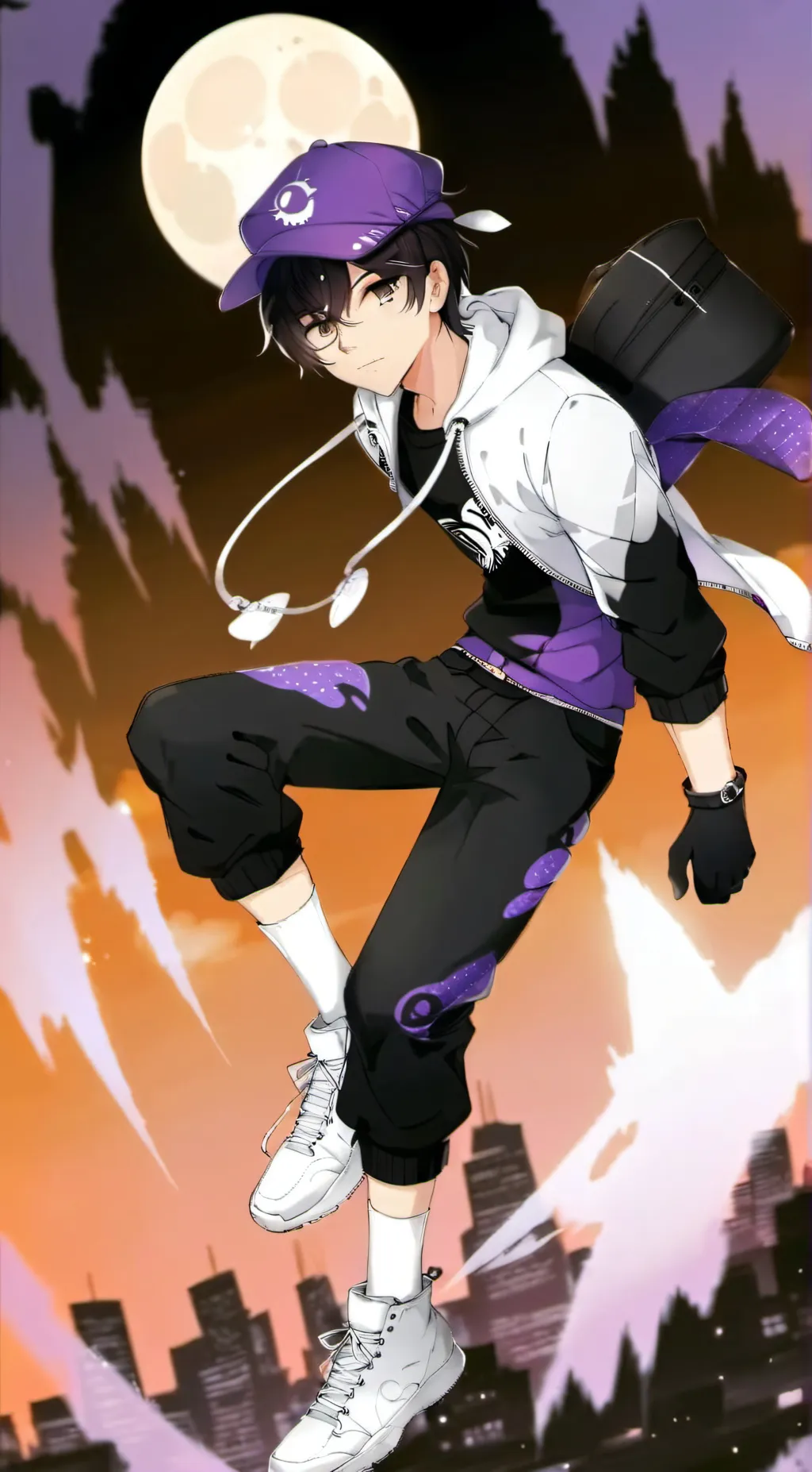 ai character: Lunar Boboiboy  background