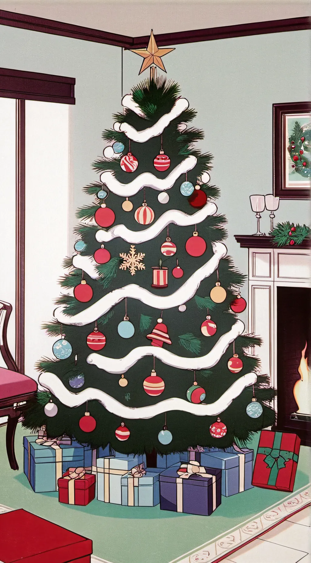 ai character: Christmas with 1A background