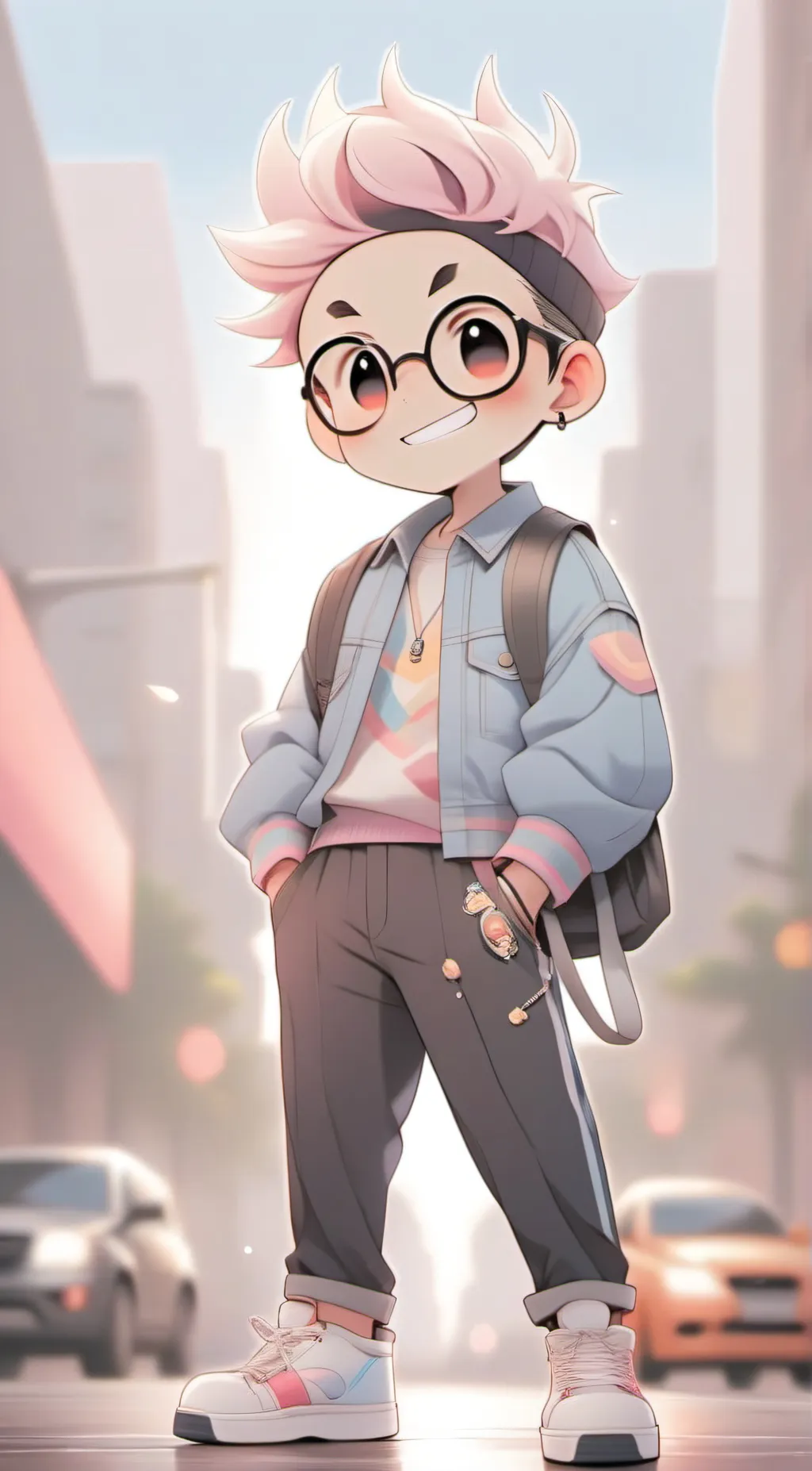 ai character: Cute kawaii  background